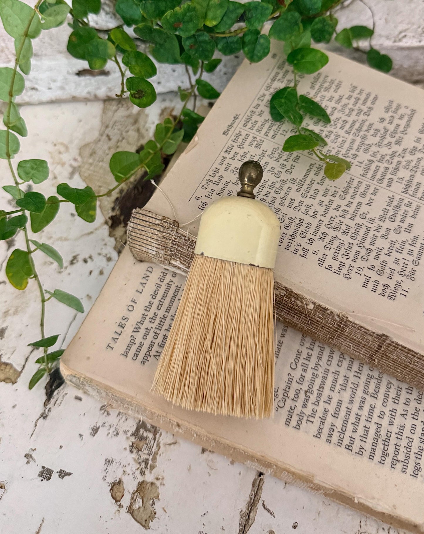 Antique Whisk Crumb Broom Hand Straw Brush Farmhouse Decor Vintage Broom Brass