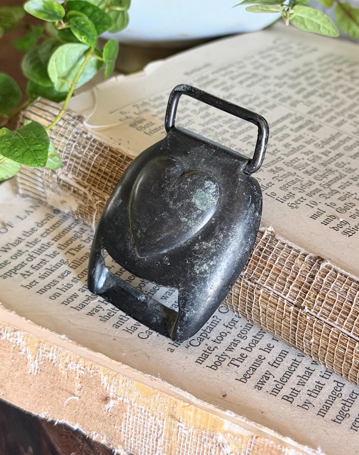 Antique Bridle Buckle HEART Black Metal Horse Harness Equestrian Ranch Tack Valentine Farmhouse