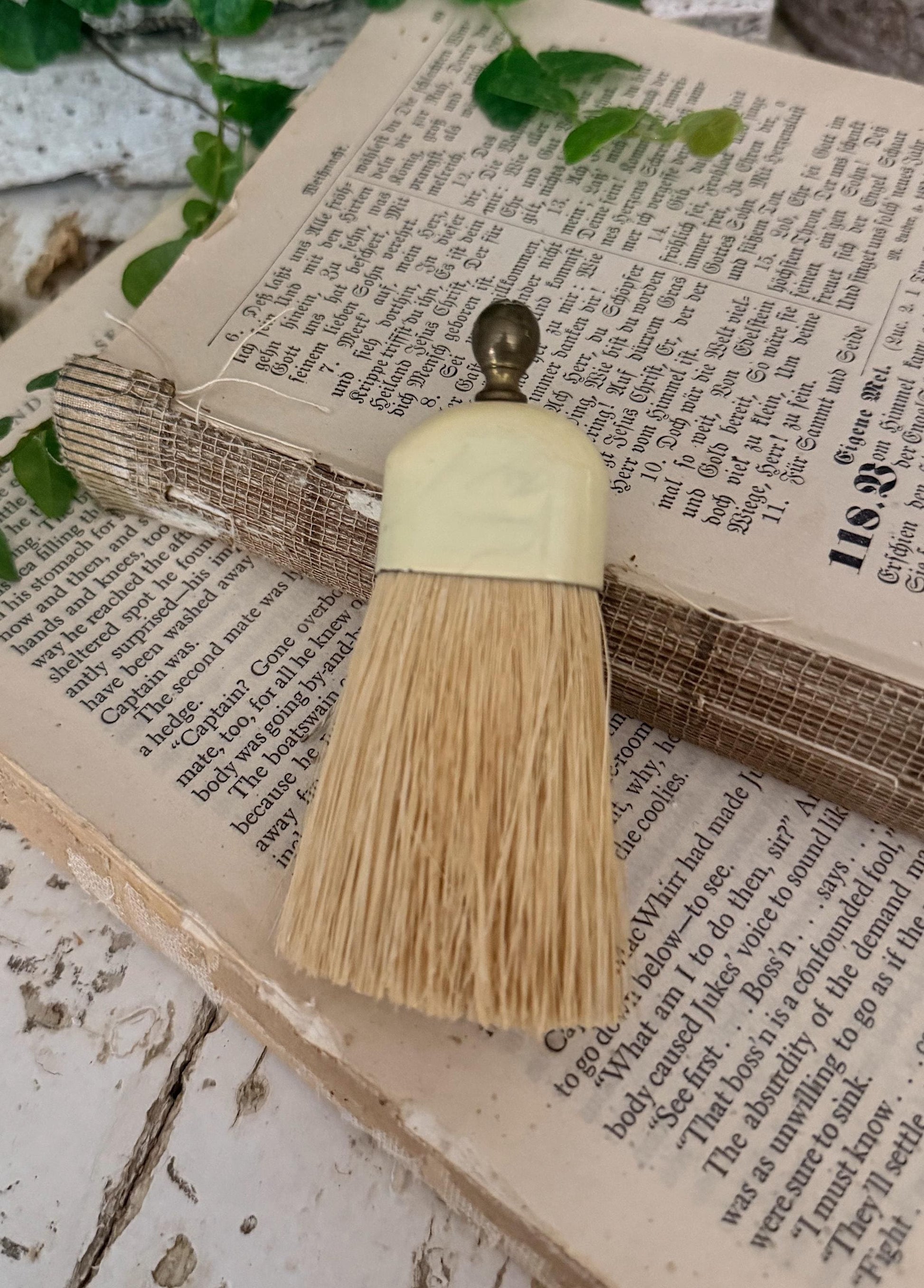 Antique Whisk Crumb Broom Hand Straw Brush Farmhouse Decor Vintage Broom Brass