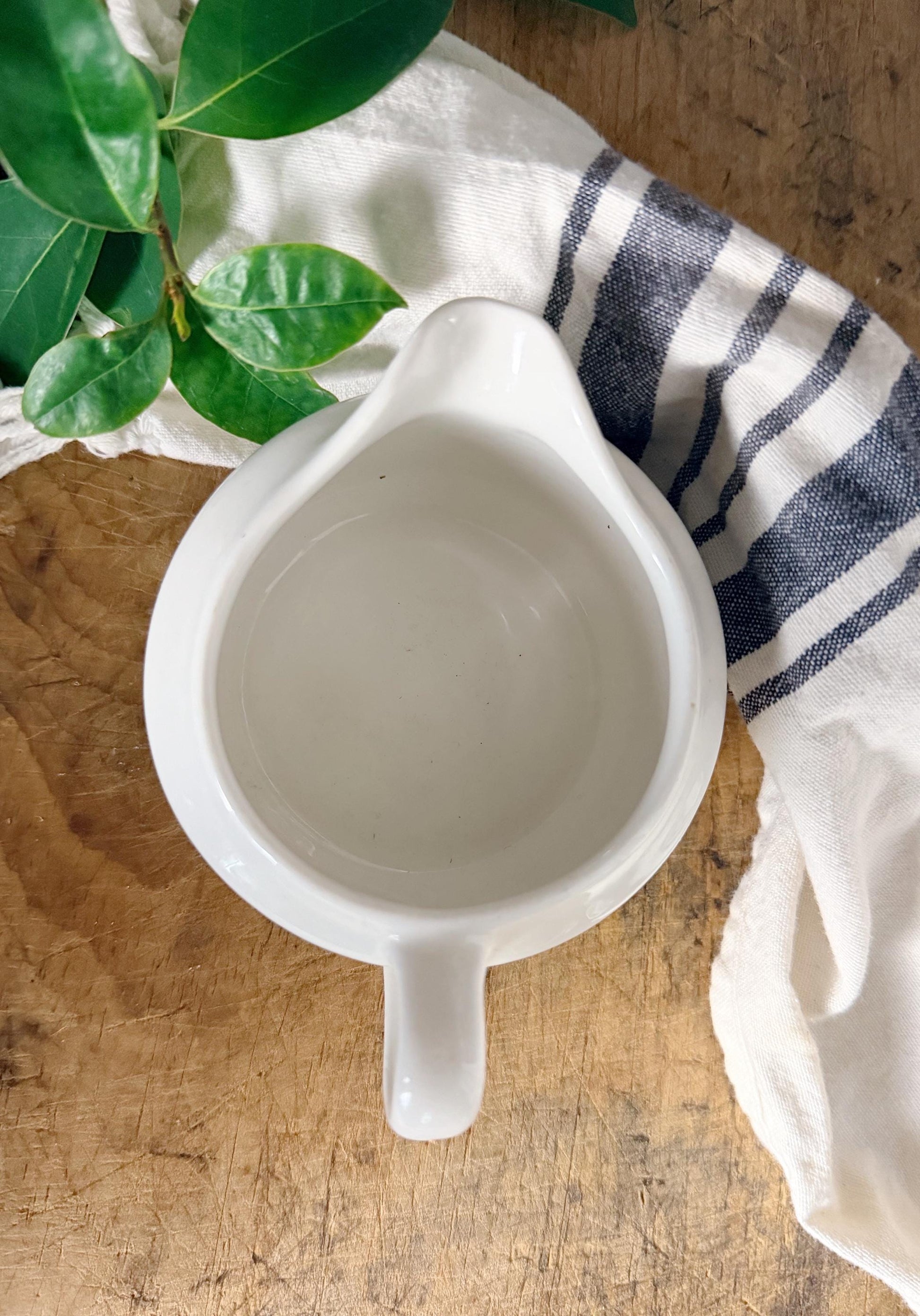 Vintage White Ironstone Creamer BUFFALO CHINA Farmhouse Decor Restaurant Ware Fixer Upper Decor Chunky