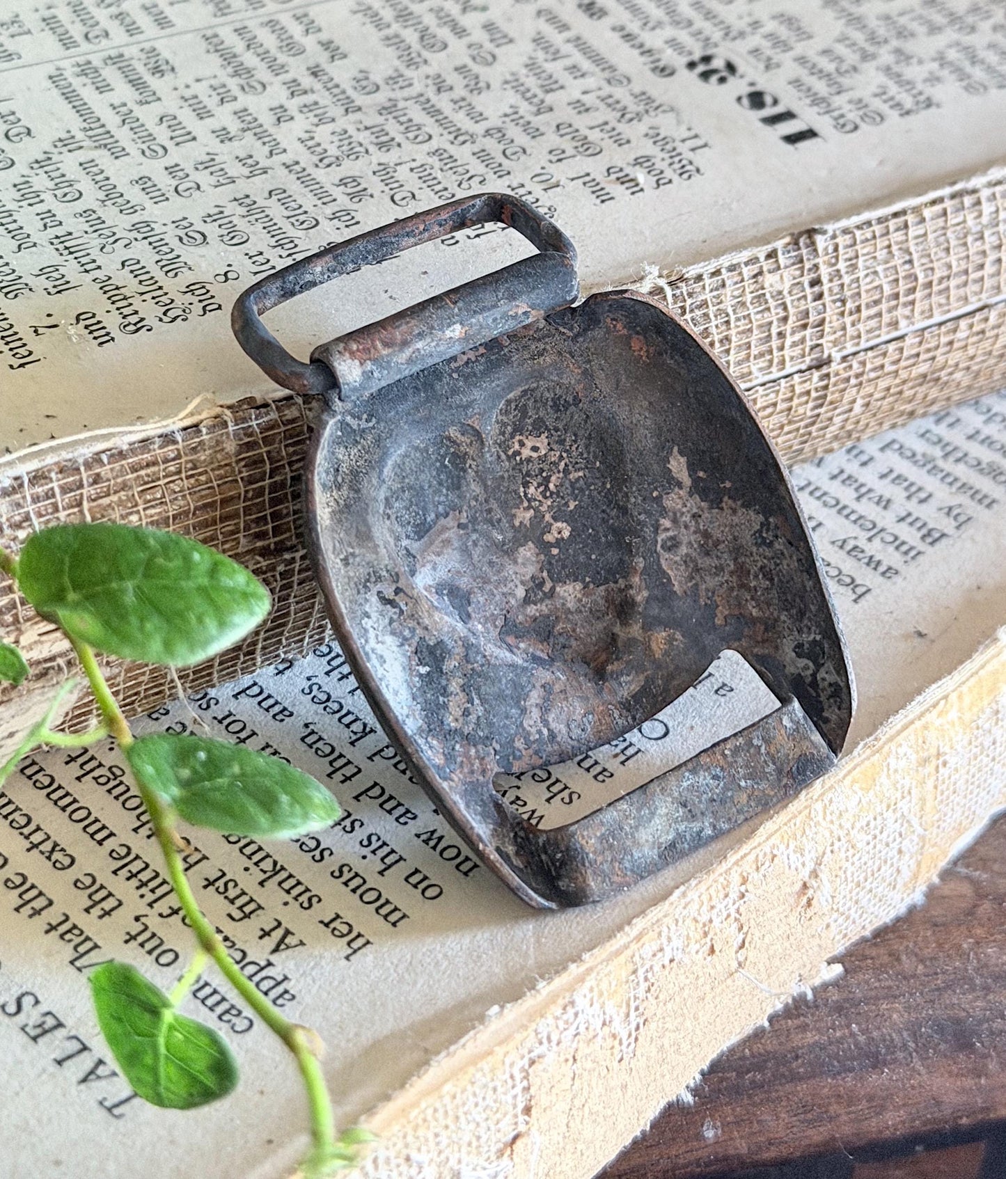 Antique Bridle Buckle HEART Black Metal Horse Harness Equestrian Ranch Tack Valentine Farmhouse