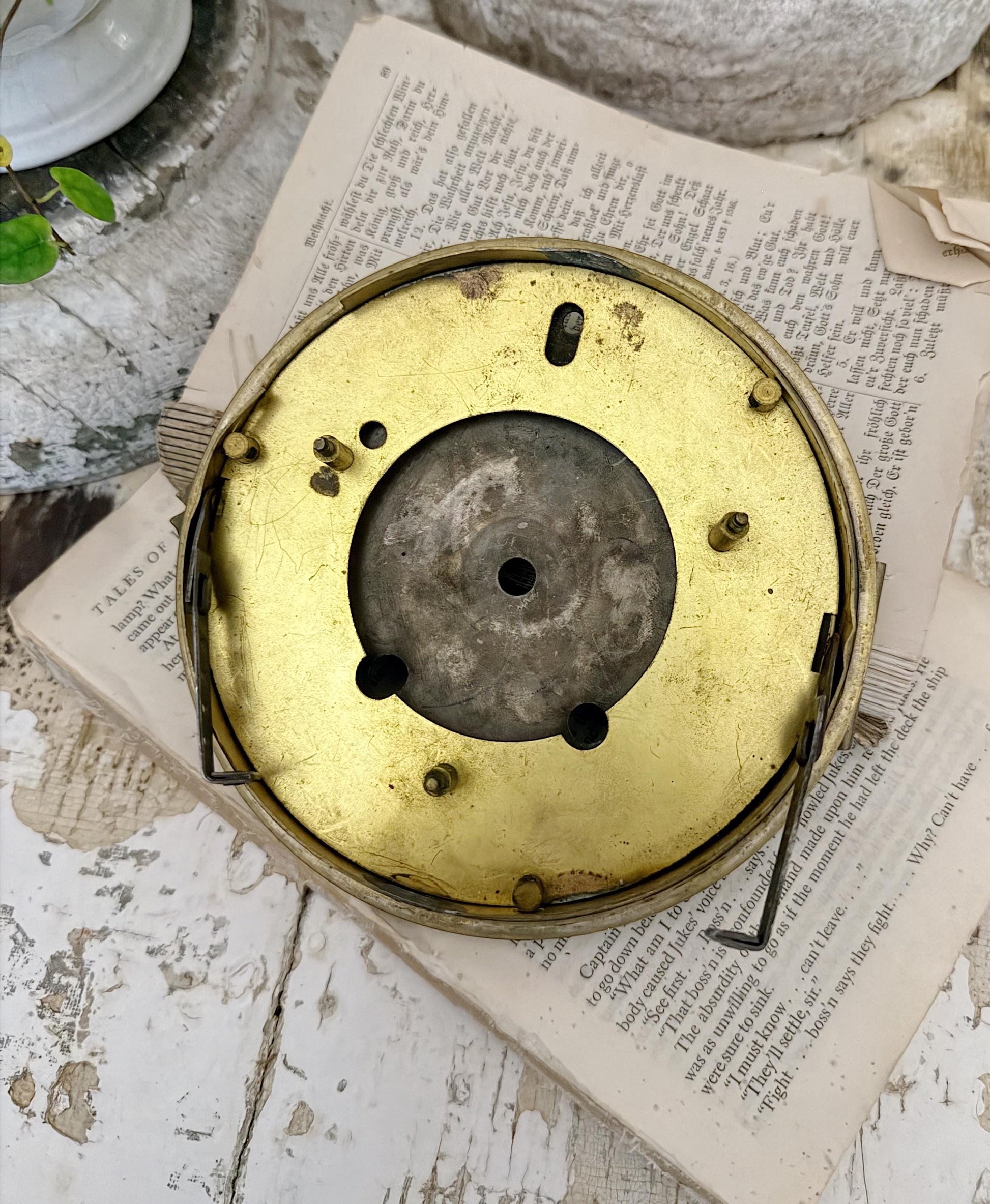 Antique Clock SETH THOMAS Brass Clock Dial Farmhouse Decor Industrial Salvage Parts