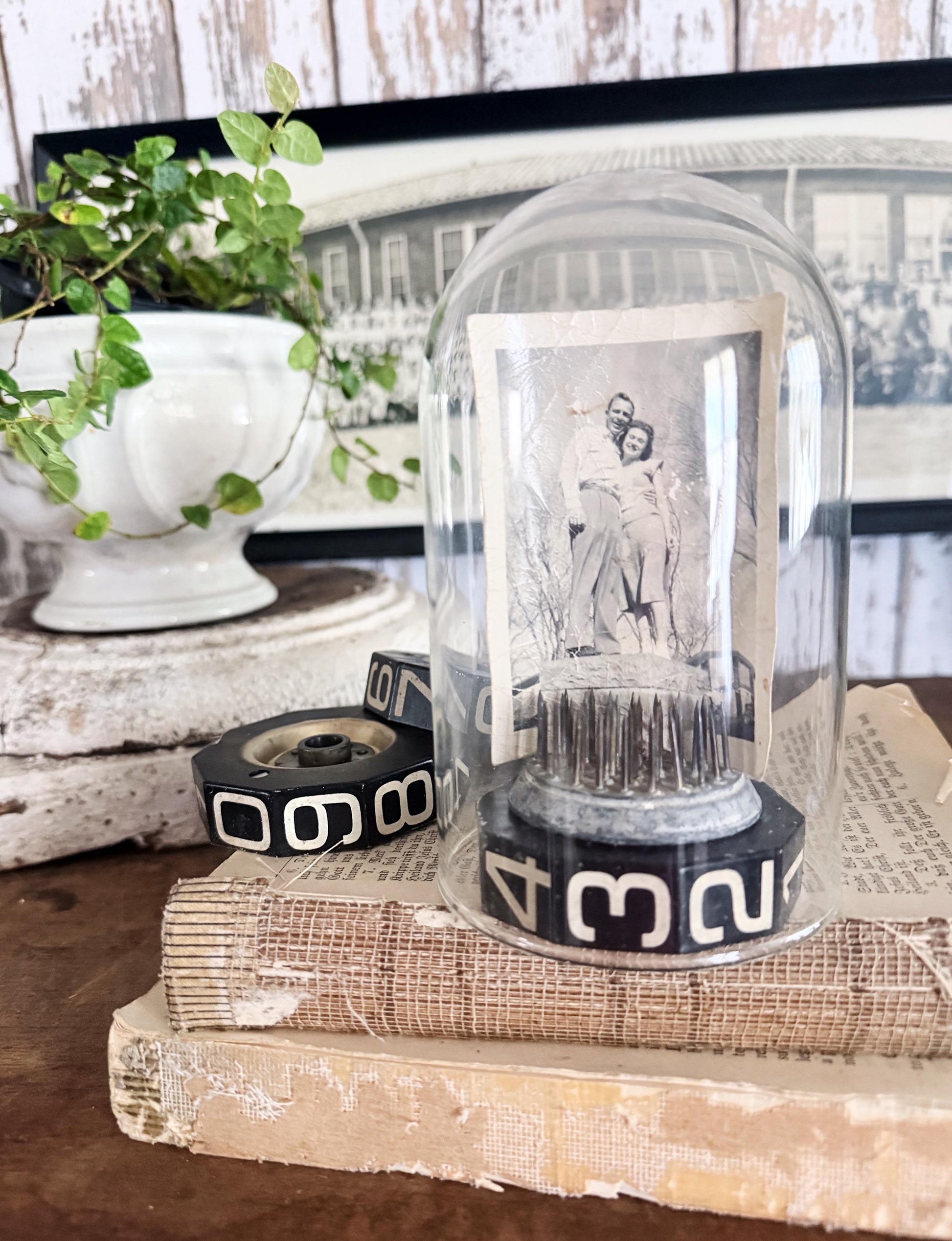 Vintage Gas Station Pump Gear Register Parts Metal Black Aged White Numbers Industrial Farmhouse Decor Salvage Riser