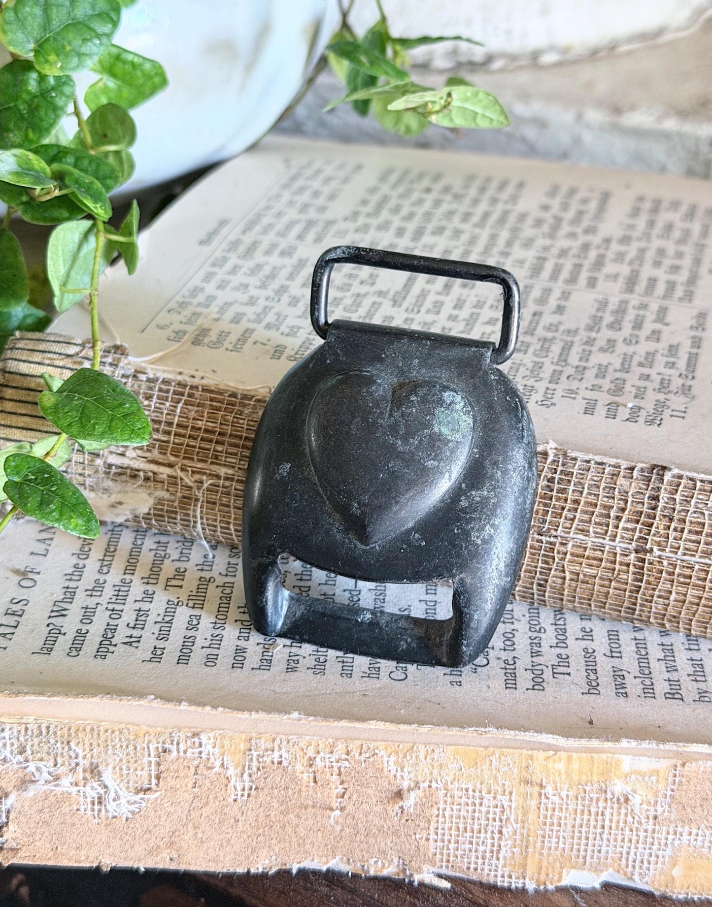 Antique Bridle Buckle HEART Black Metal Horse Harness Equestrian Ranch Tack Valentine Farmhouse