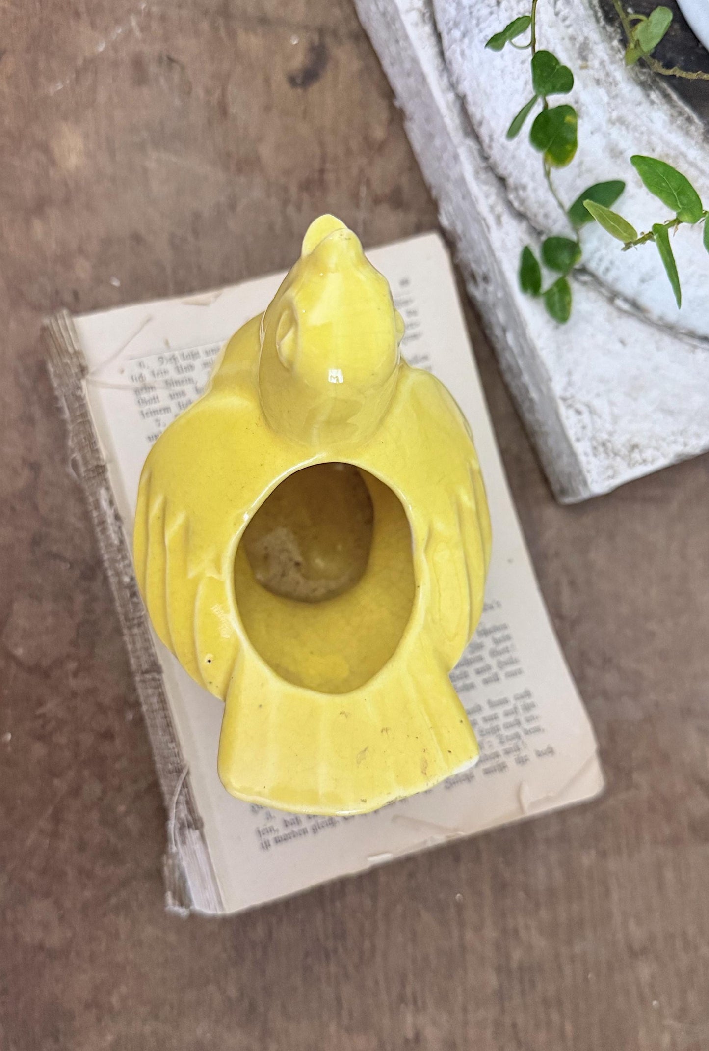 Vintage Ceramic BIRD Flower Pot USA Container Farmhouse Decor GARDEN Decor Ironstone