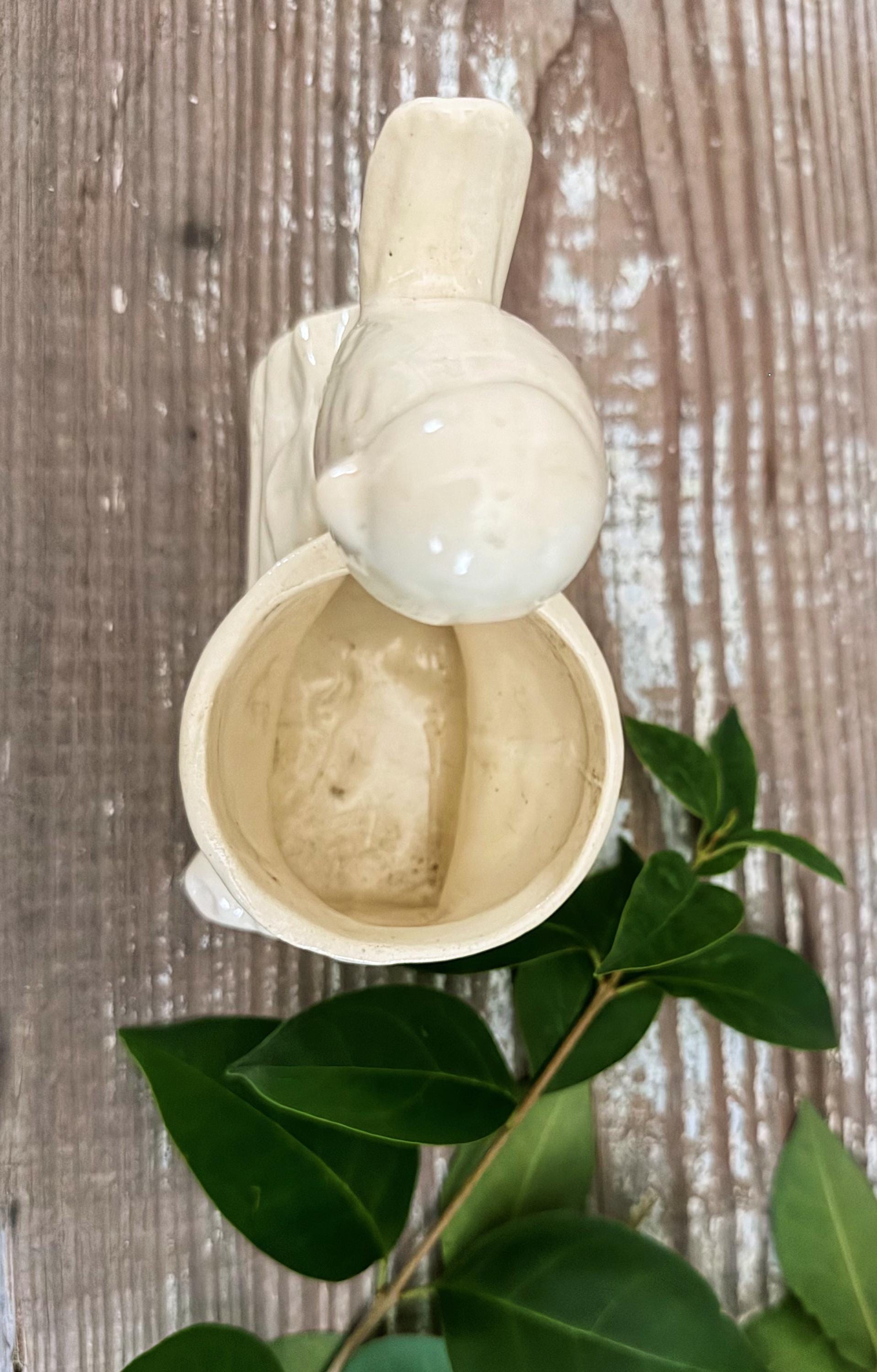 Antique Ironstone BIRD PLANTER Bowl Vase Farmhouse Primitive Decor SHAWNEE Crazed Stained