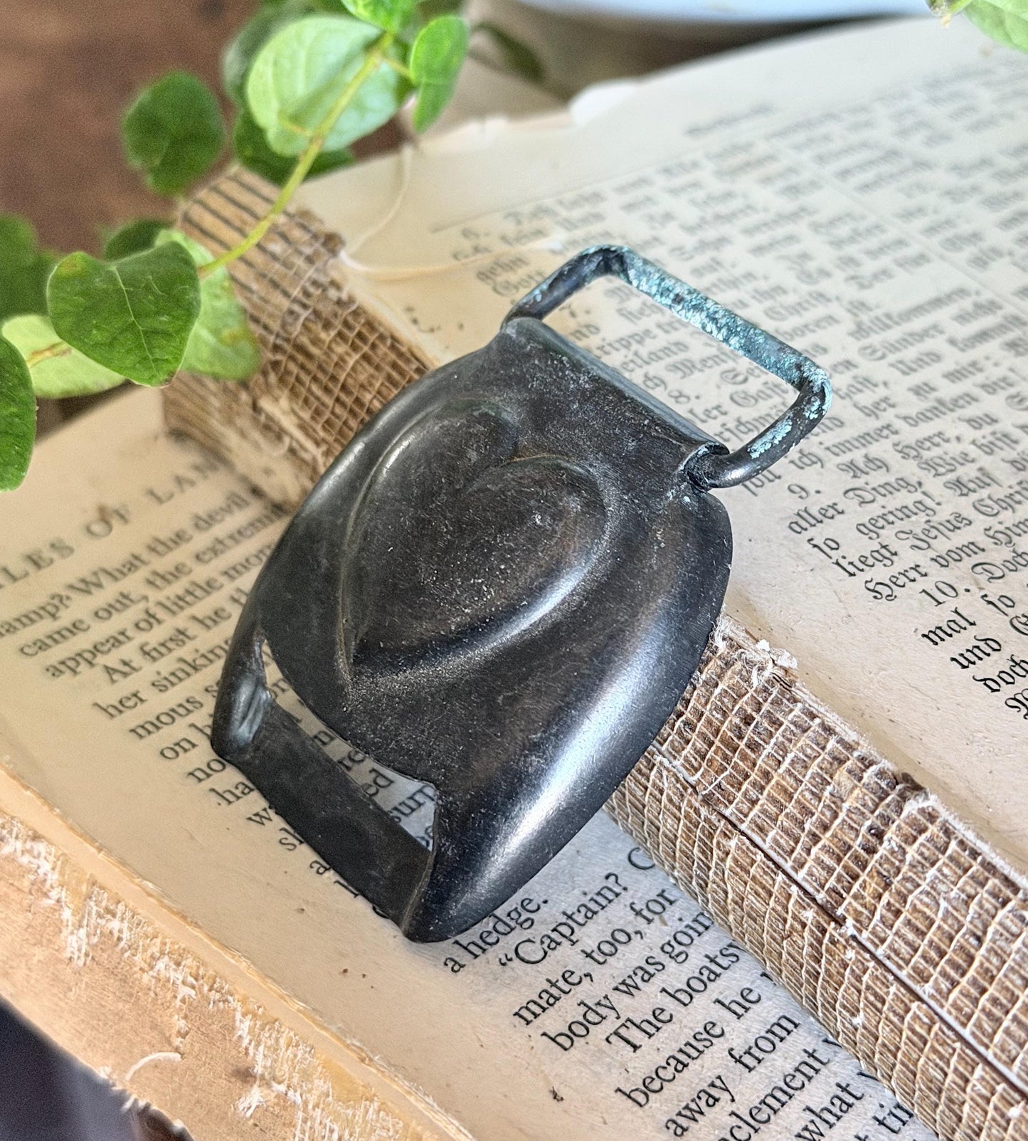 Antique Bridle Buckle HEART Black Metal Horse Harness Equestrian Ranch Tack Valentine Farmhouse