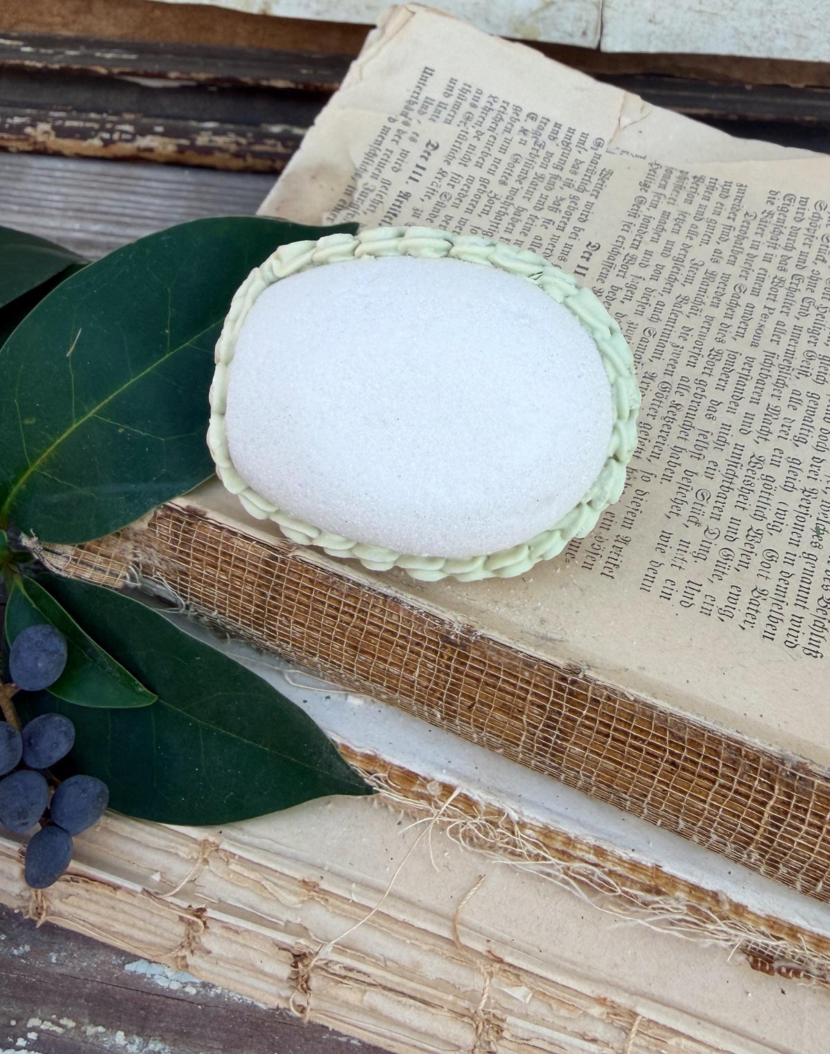 Vintage Sugar Egg Diorama EASTER Decor Farmhouse Spring Garden Decor Panoramic French KENCRAFT White
