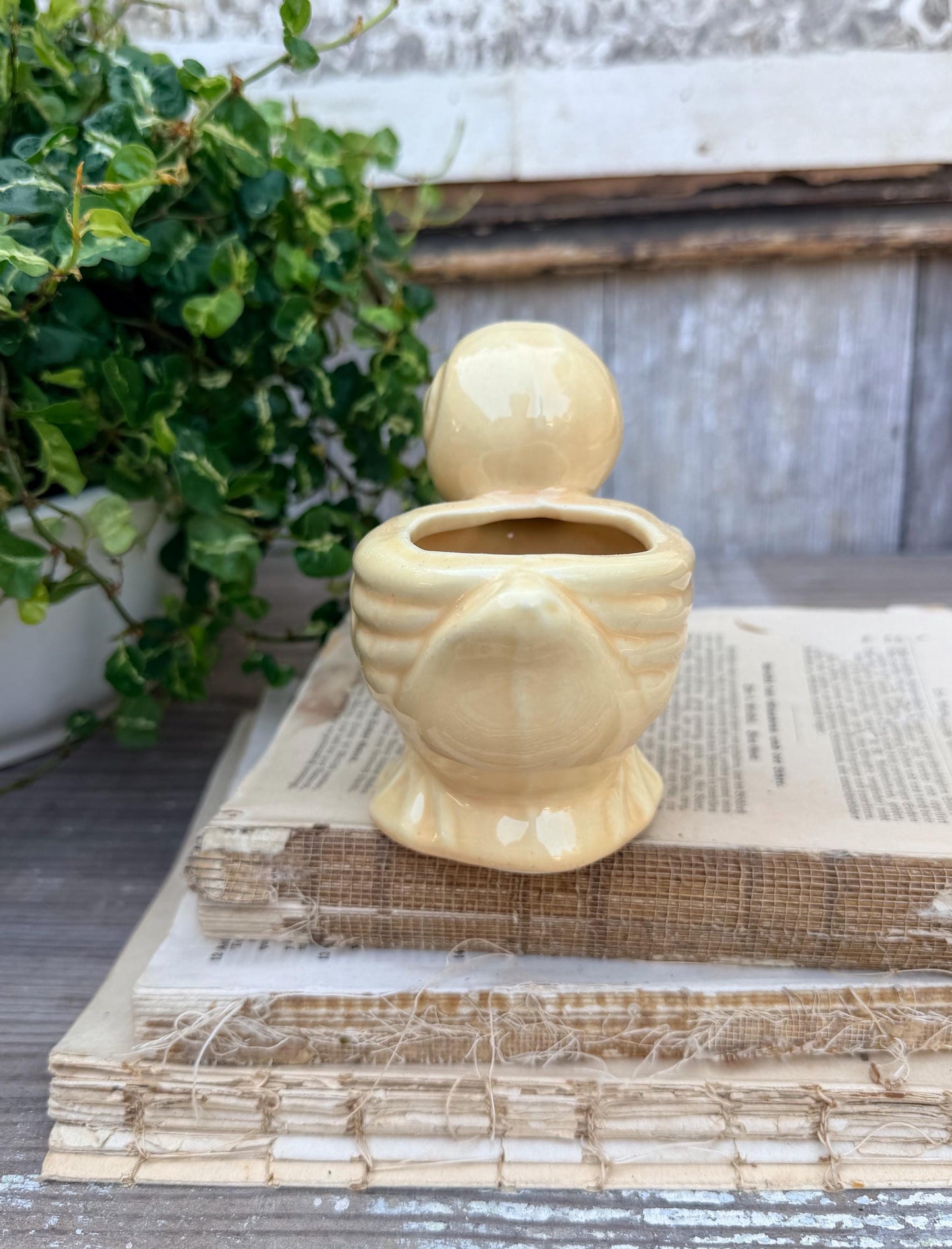 Vintage Yellow Ceramic Duck Flower Pot SHAWNEE USA Container Farmhouse Decor GARDEN Decor Ironstone