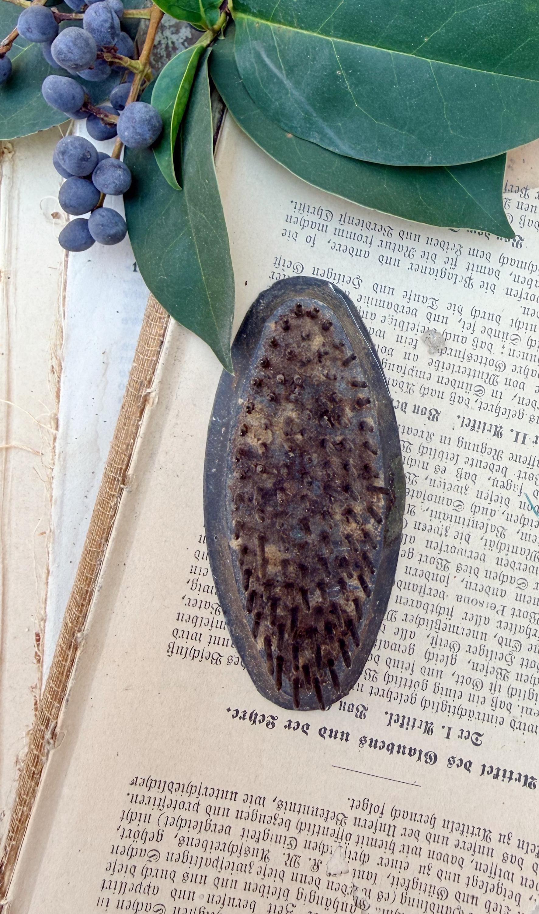 Vintage Metal Floral Frog OVAL Flower Holder Farmhouse Decor Garden Photo Spike Comb