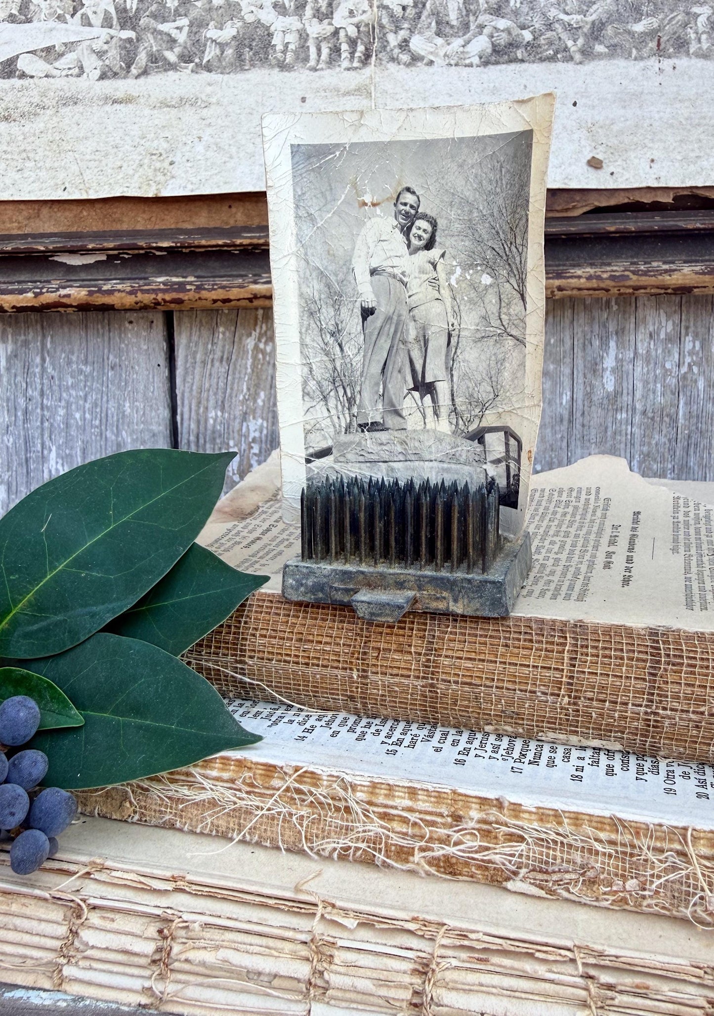 Vintage Metal Floral Frog SQUARE Flower Holder Farmhouse Decor Fixer Upper Decor