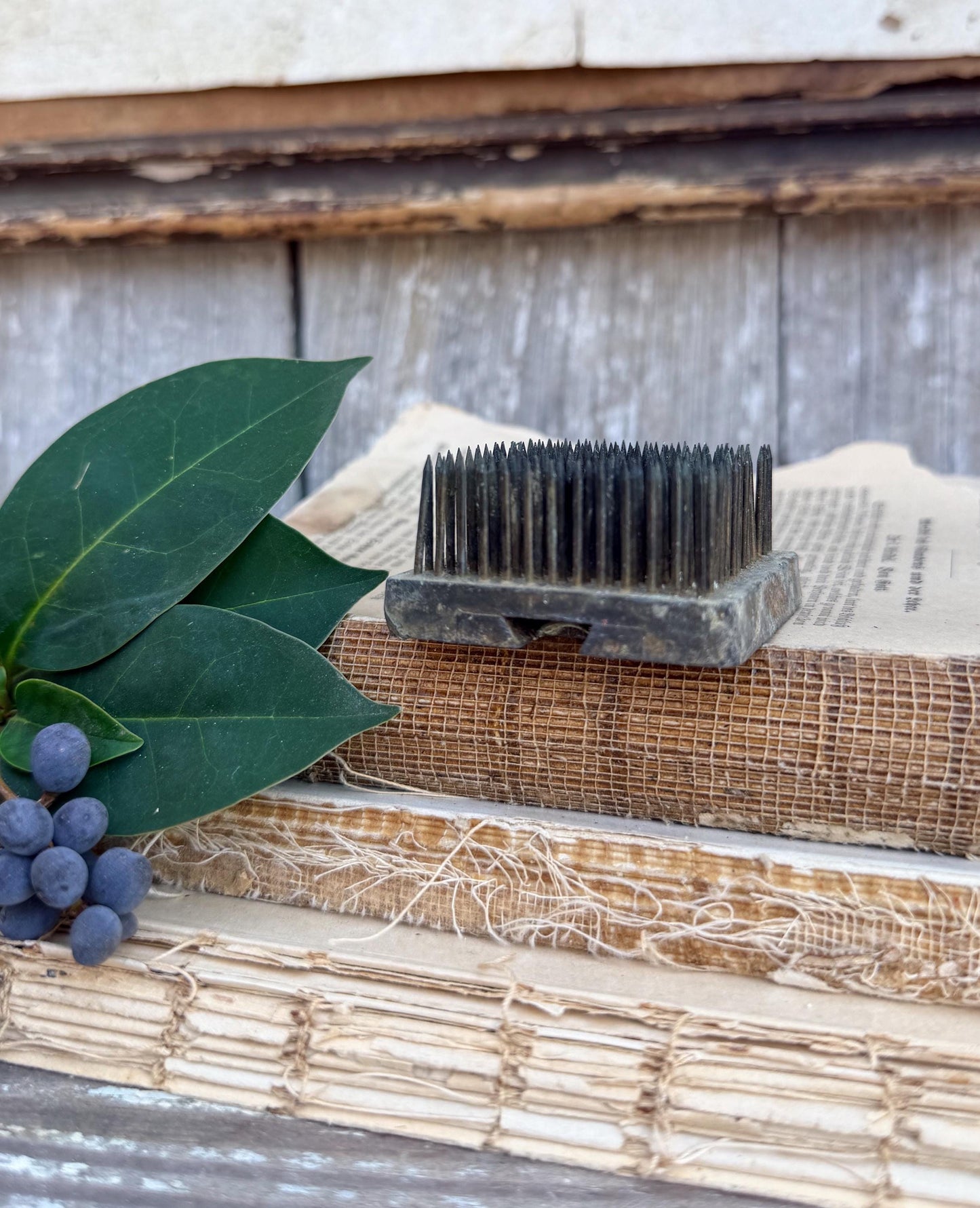 Vintage Metal Floral Frog SQUARE Flower Holder Farmhouse Decor Fixer Upper Decor