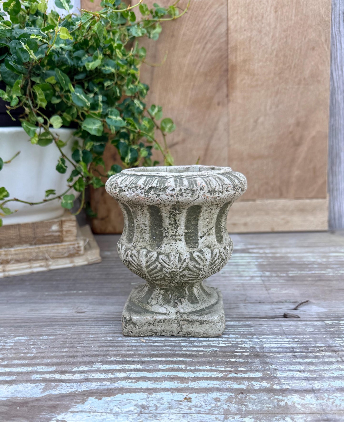 Vintage Terracotta Planter Urn Vase Container Farmhouse Garden Decor