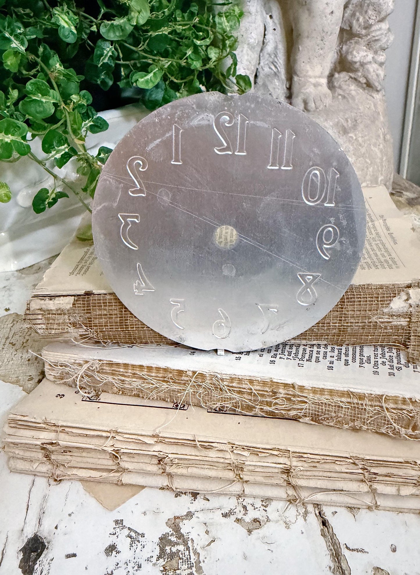 Antique Clock SESSIONS Brass Clock Dial Farmhouse Decor Industrial Salvage Parts