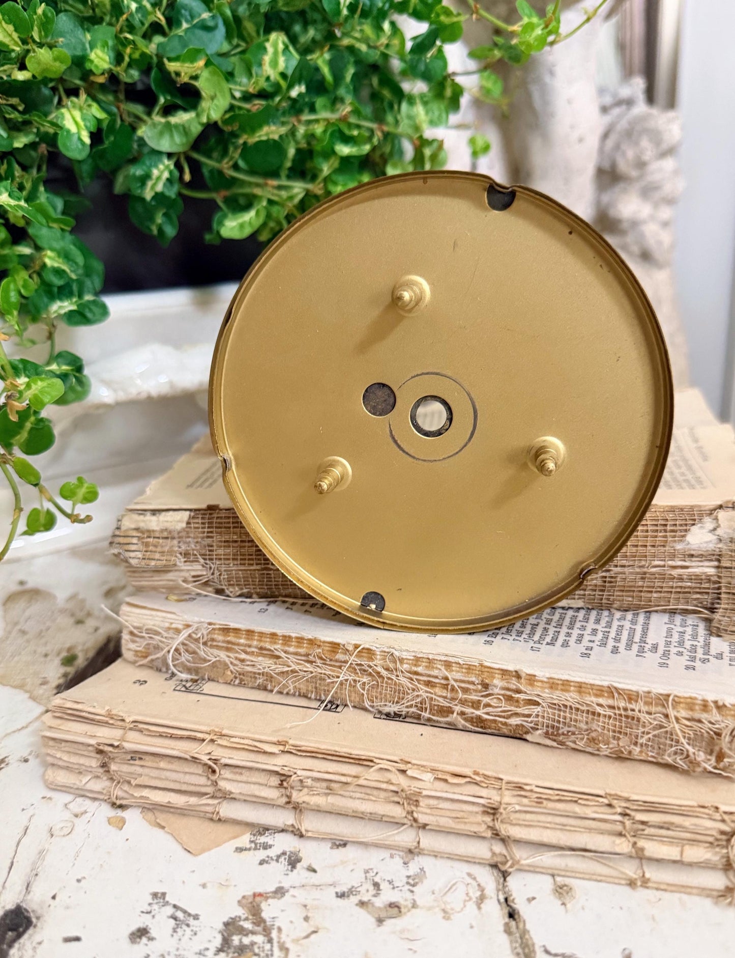 Antique Clock SCHATZ Brass Clock Dial Farmhouse Decor Industrial Salvage Parts GERMANY