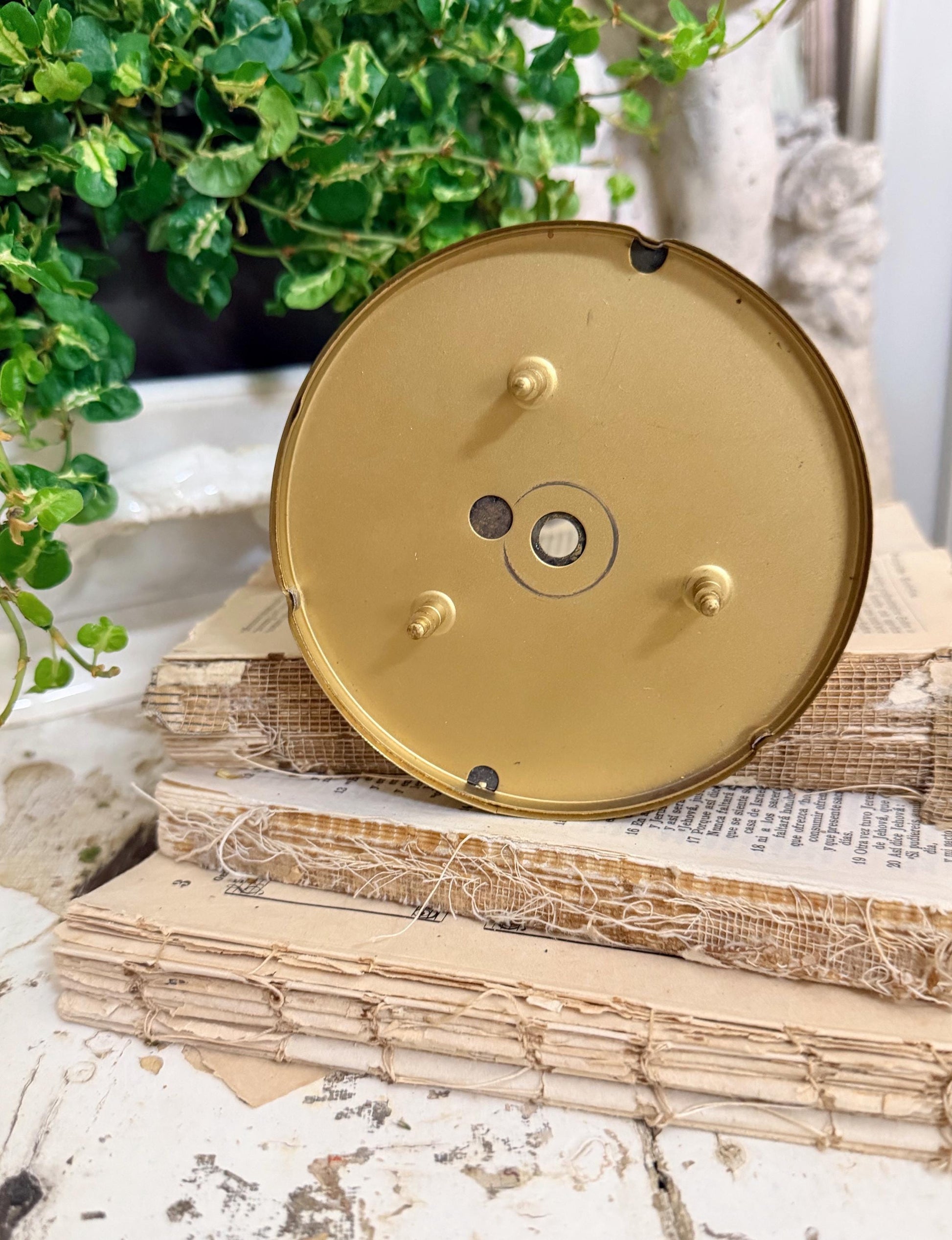 Antique Clock SCHATZ Brass Clock Dial Farmhouse Decor Industrial Salvage Parts GERMANY