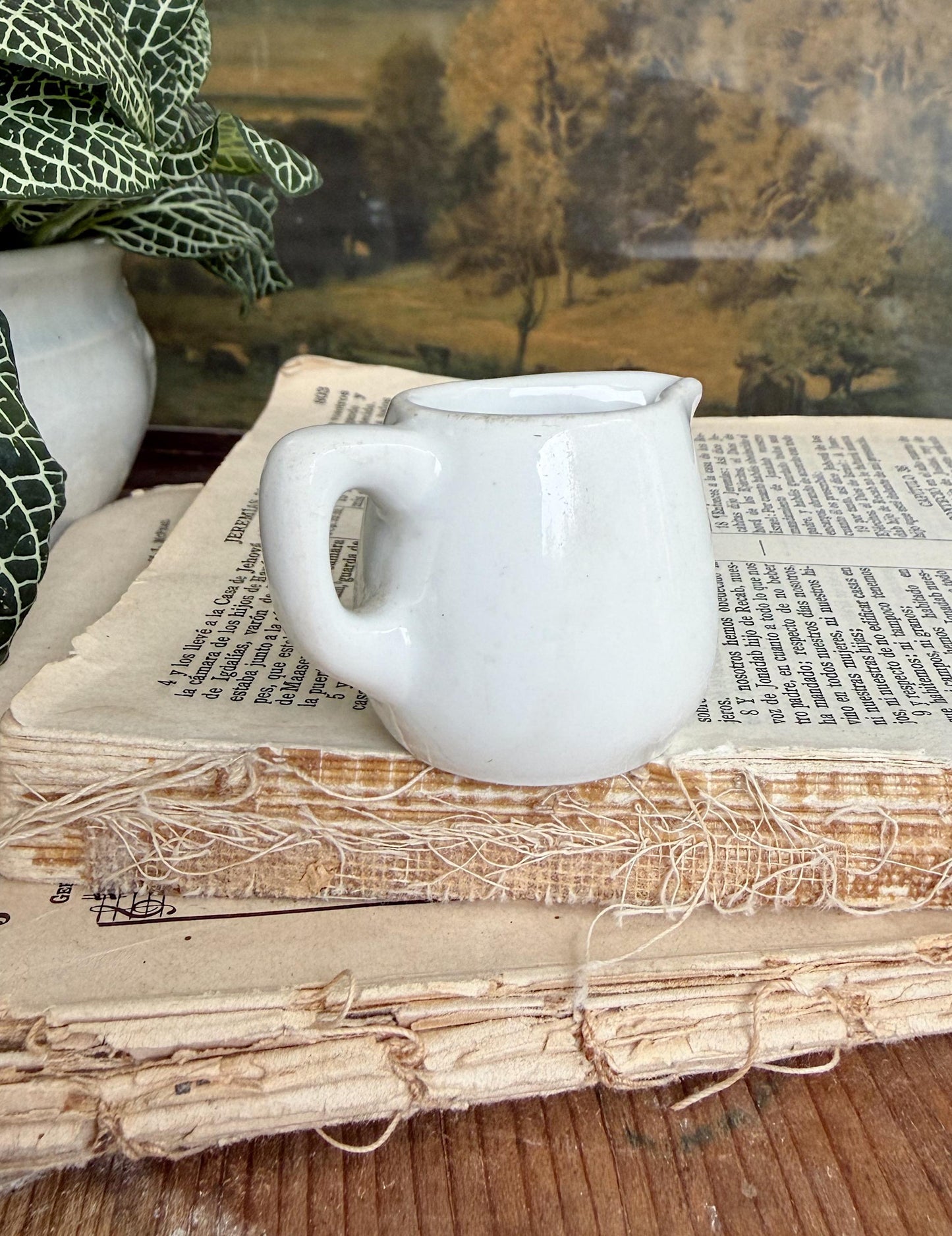 Vintage HOTEL Individual White Ironstone Creamer Pitcher Farmhouse Decor Restaurant China BAUSCHNER WEIDEN