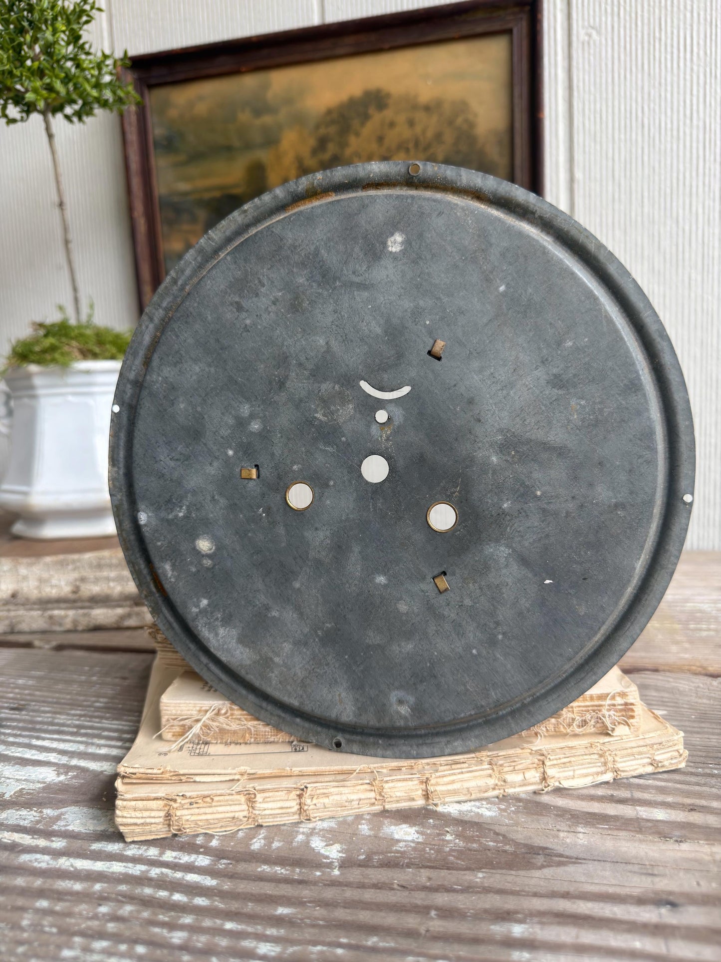 Antique Clock Face Dial Farmhouse Decor Industrial Salvage