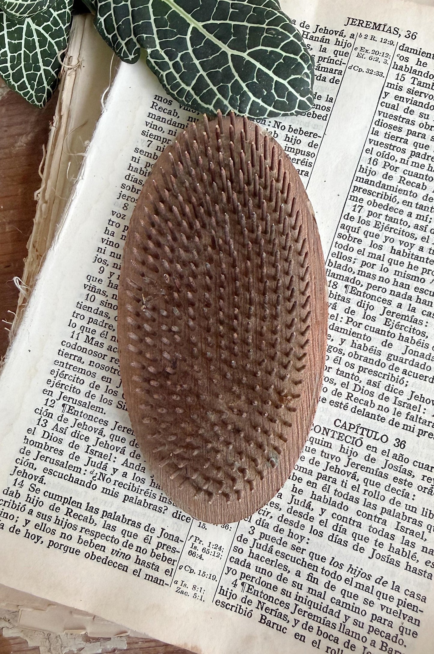 Vintage Metal Floral Frog OVAL COPPER Flower Holder Farmhouse Decor Garden Photo Spike Comb