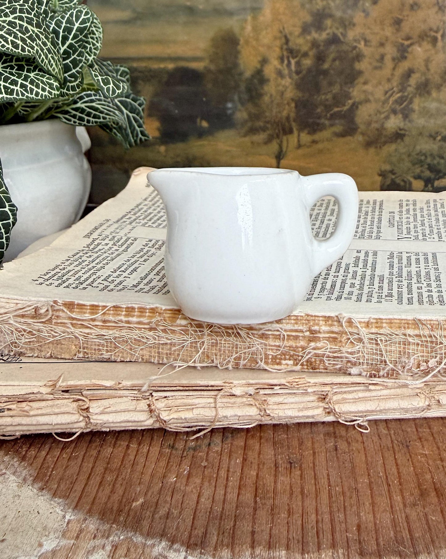 Vintage HOTEL Individual White Ironstone Creamer Pitcher Farmhouse Decor Restaurant China BAUSCHNER WEIDEN
