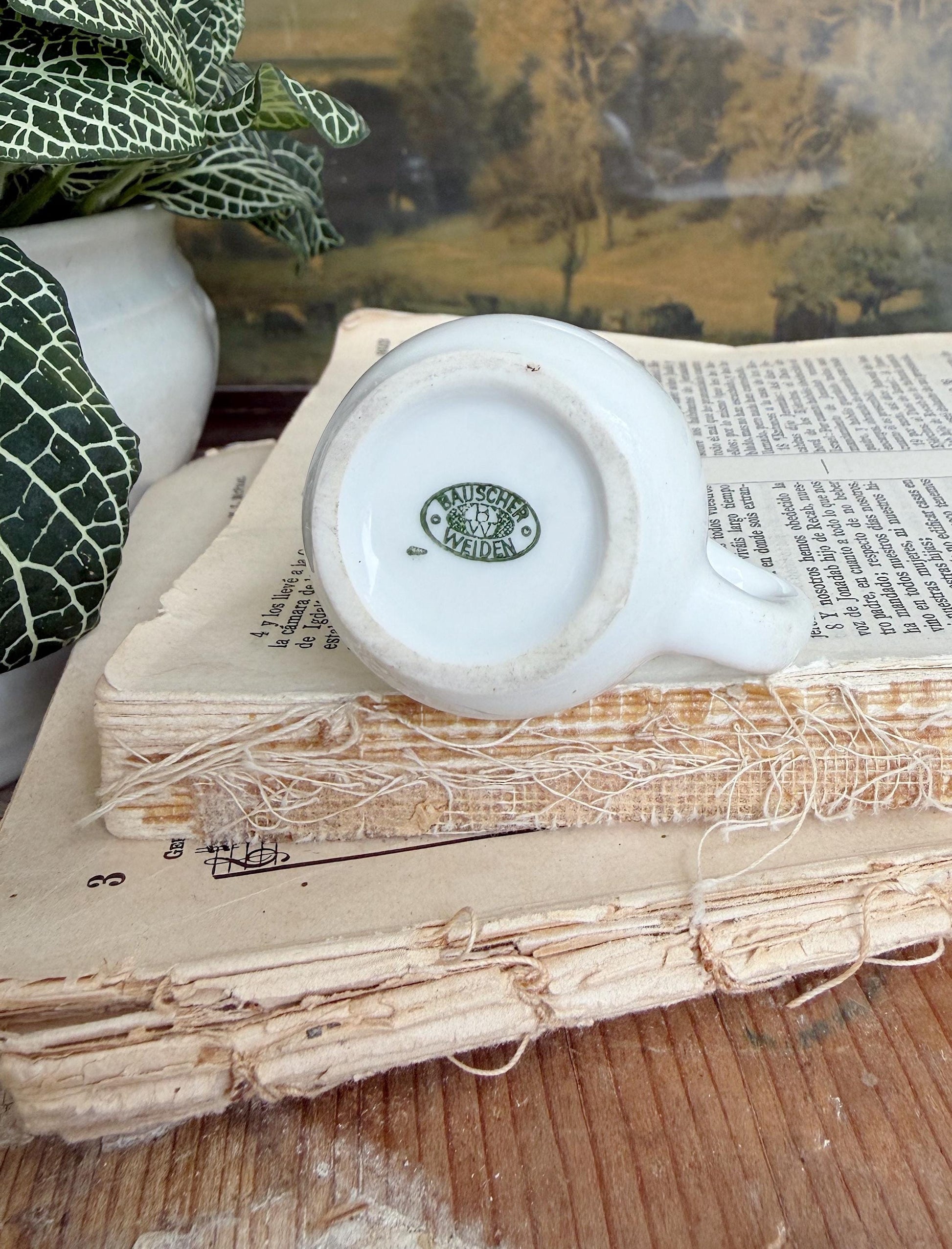 Vintage HOTEL Individual White Ironstone Creamer Pitcher Farmhouse Decor Restaurant China BAUSCHNER WEIDEN