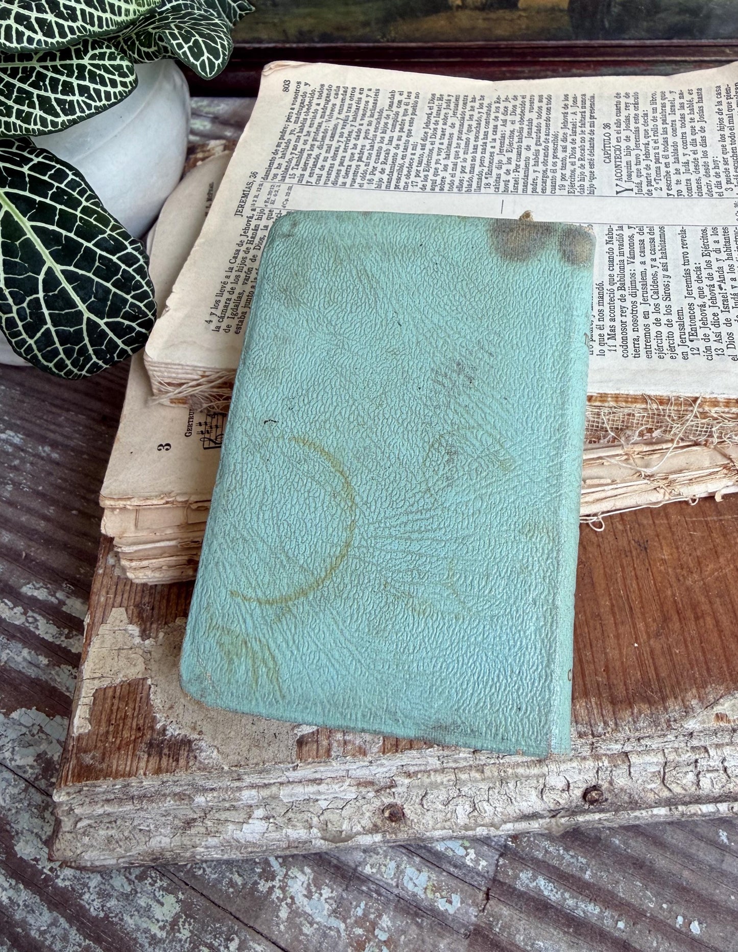 Vintage New Testament Pocket Bible Inspirational Book Church Decor 1950 Blue