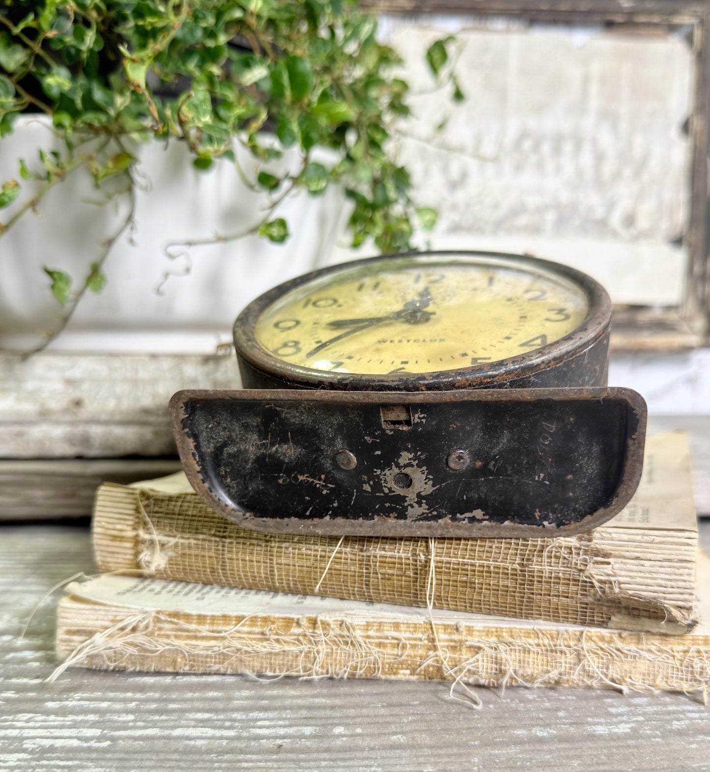 Vintage Westclox Metal Alarm Clock, Farmhouse Industrial Decor