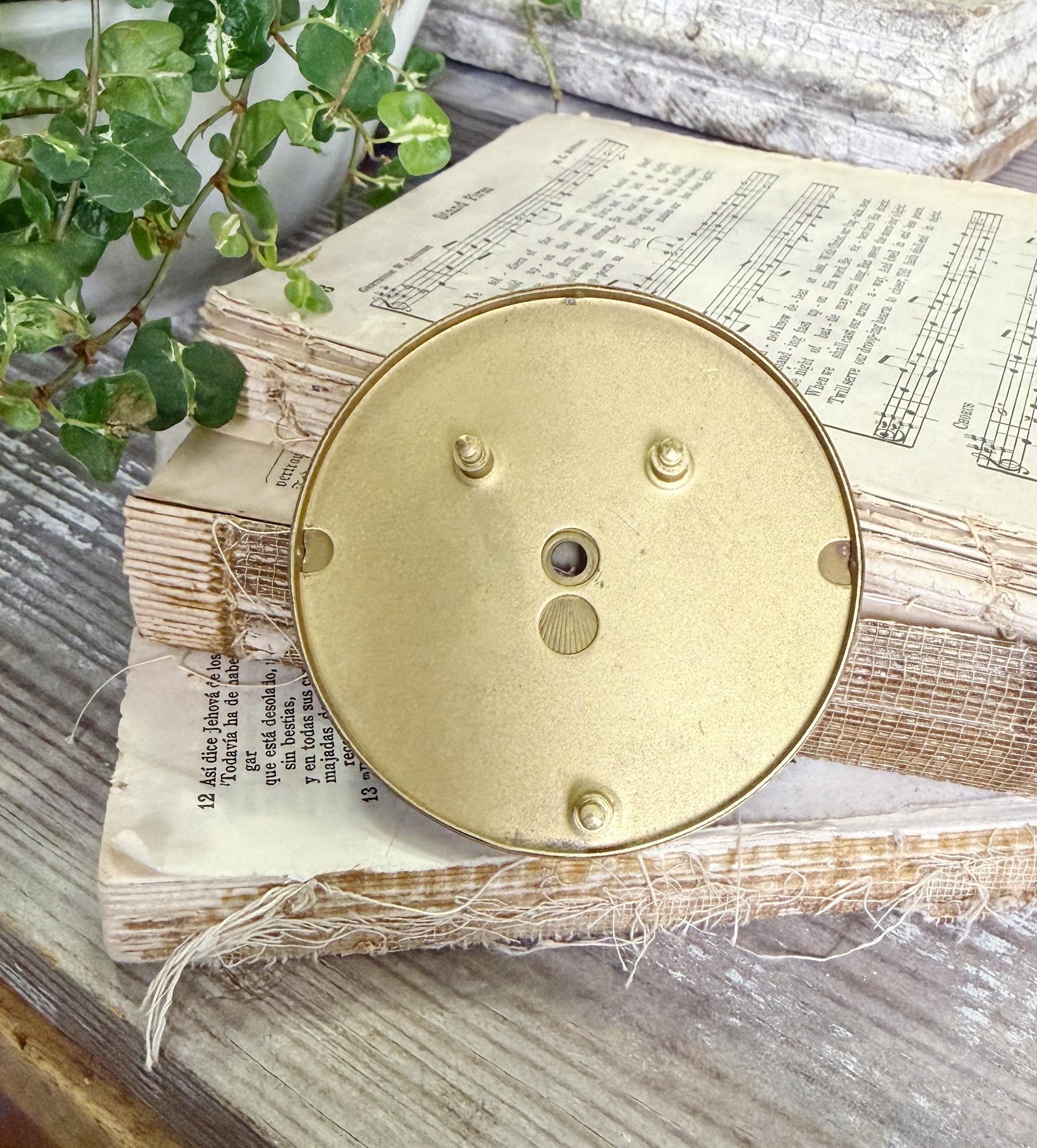 Antique Clock SCHATZ Brass Black Dial Farmhouse Decor Industrial Salvage Parts GERMANY
