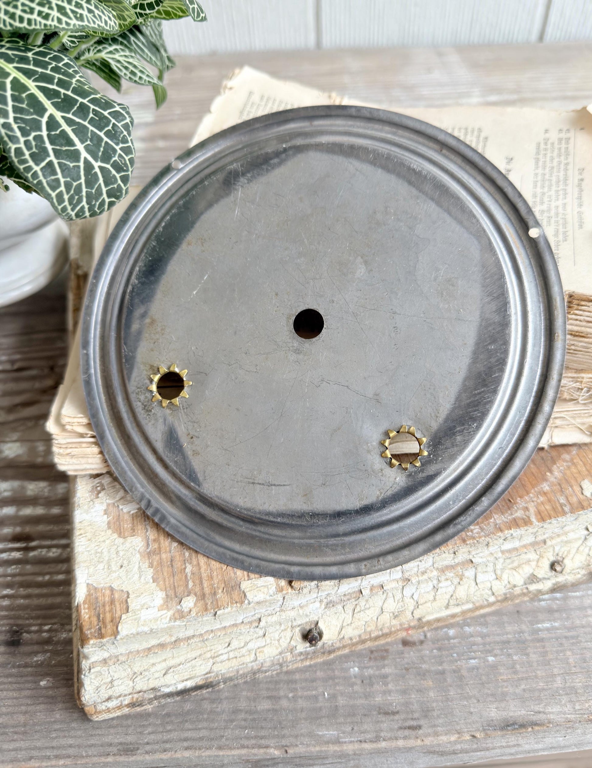 Antique Clock Face Dial SESSIONS Silver Farmhouse Decor Industrial Salvage Parts