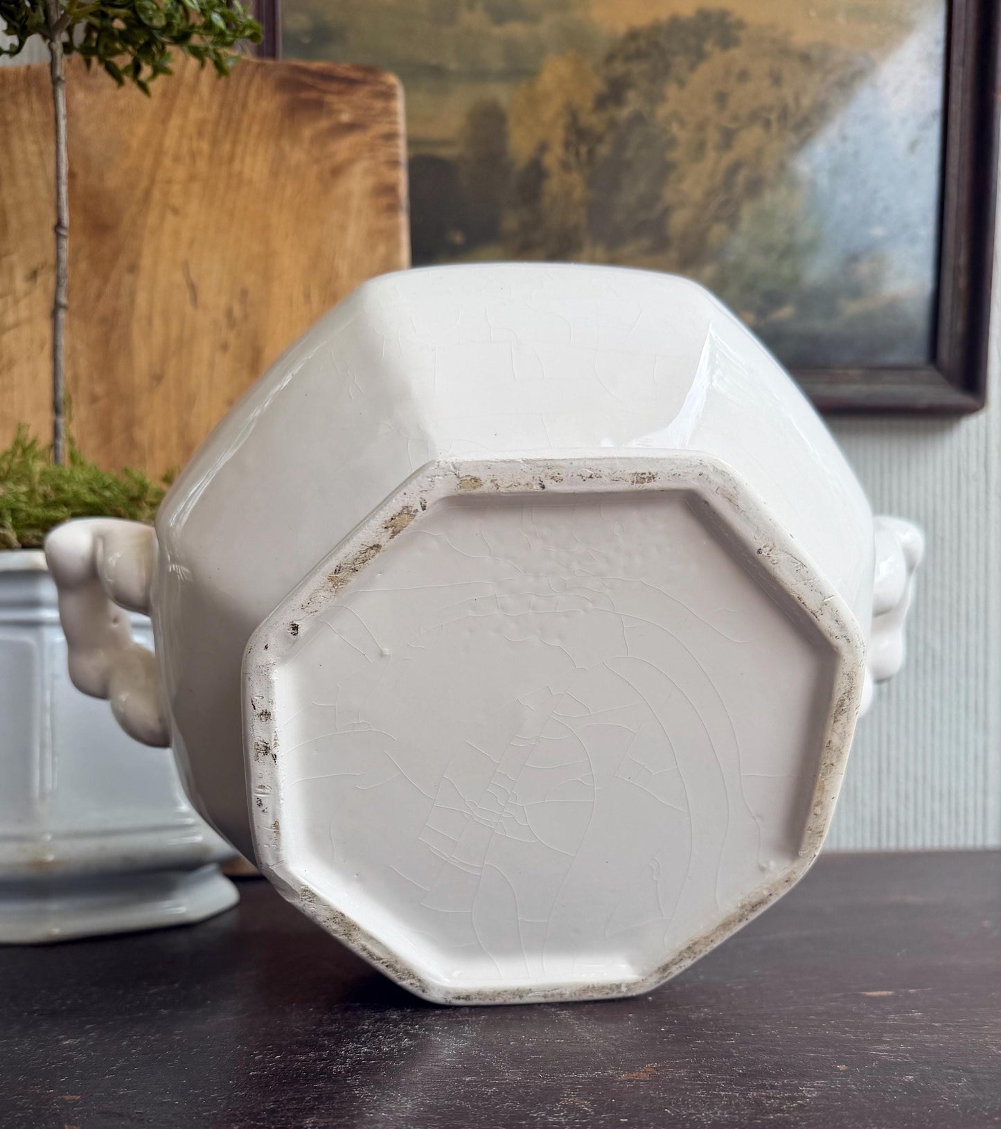 Vintage Compote Tureen Bowl Footed Farmhouse Decor