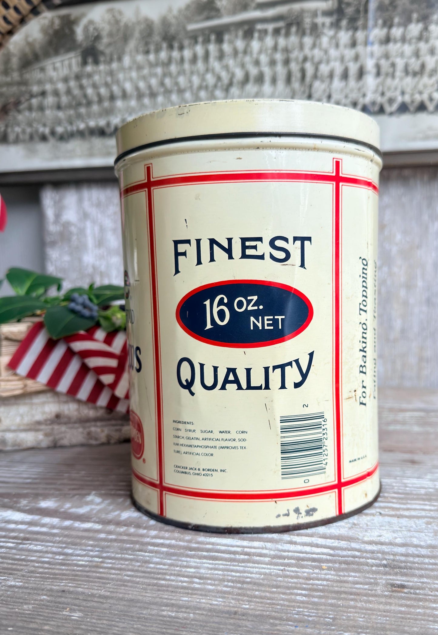 Vintage CAMPFIRE MARSHMALLOWS Tin Can Americana Farmhouse Decor