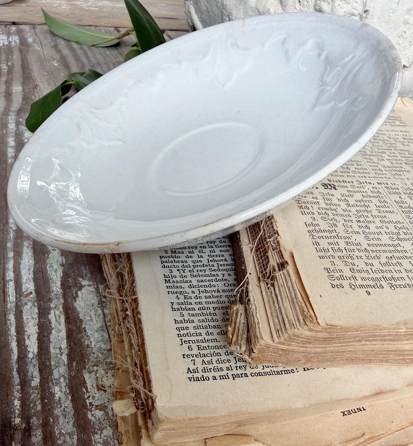 Wedgwood Ironstone Saucer – Antique White Dish, Small Bowl Plate, English Farmhouse Decor