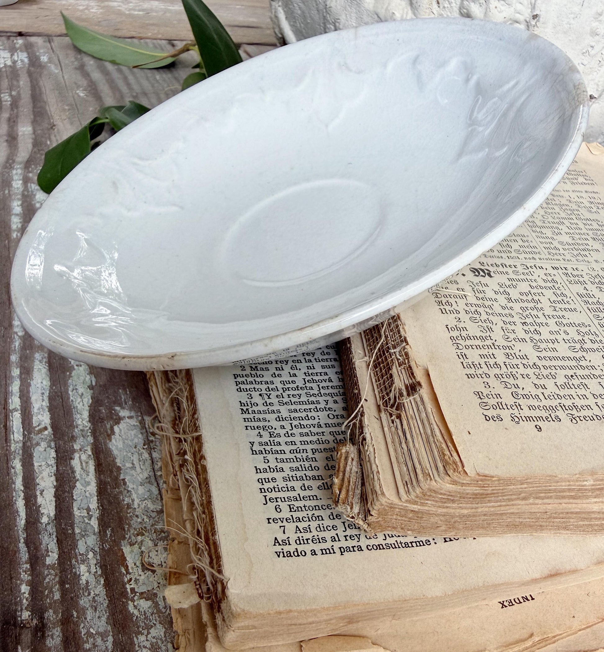 Wedgwood Ironstone Saucer – Antique White Dish, Small Bowl Plate, English Farmhouse Decor