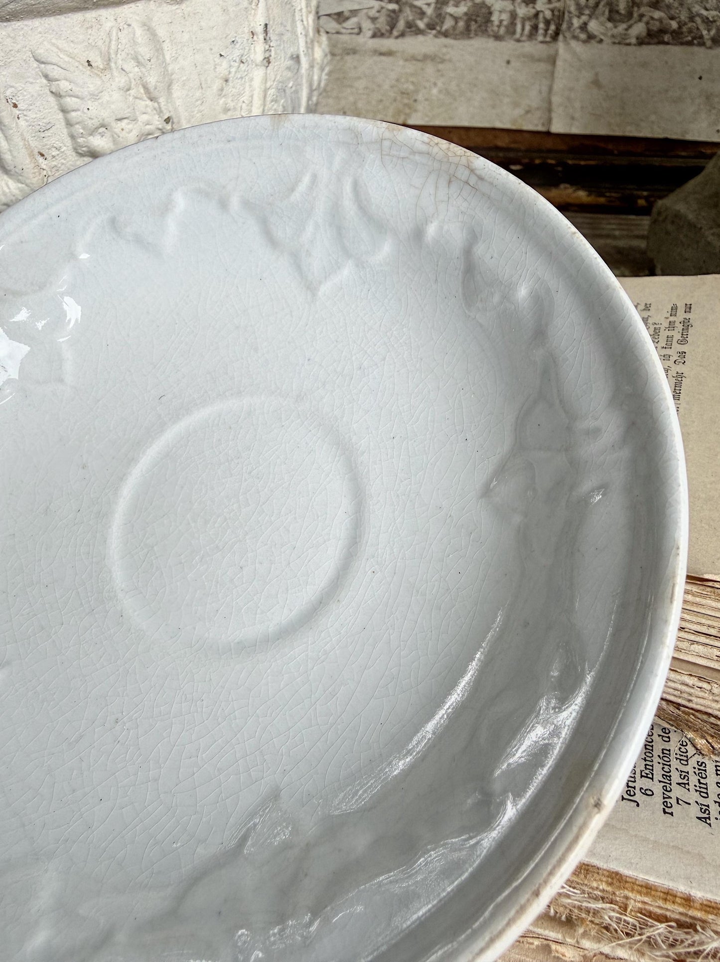 Wedgwood Ironstone Saucer – Antique White Dish, Small Bowl Plate, English Farmhouse Decor
