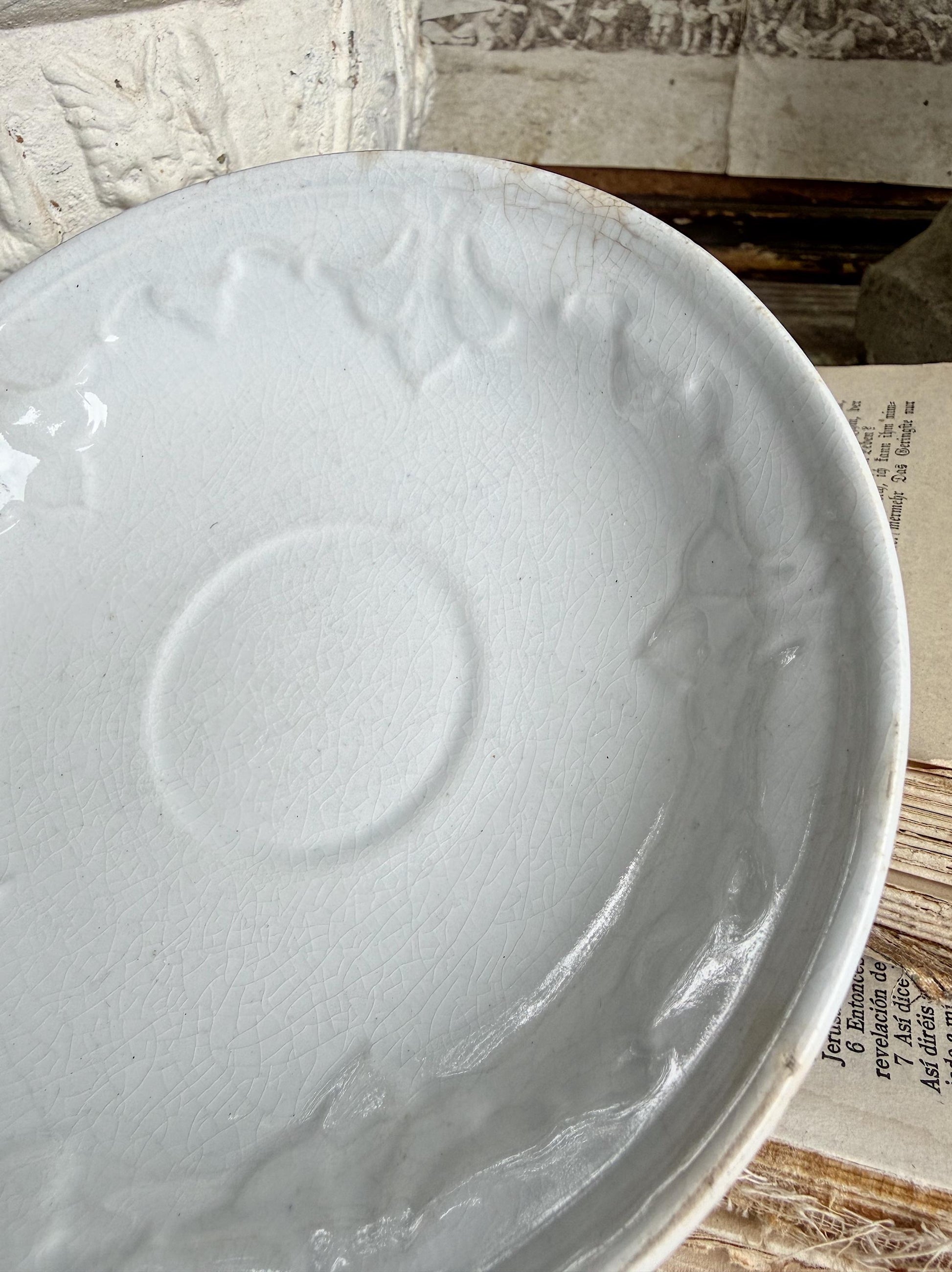 Wedgwood Ironstone Saucer – Antique White Dish, Small Bowl Plate, English Farmhouse Decor