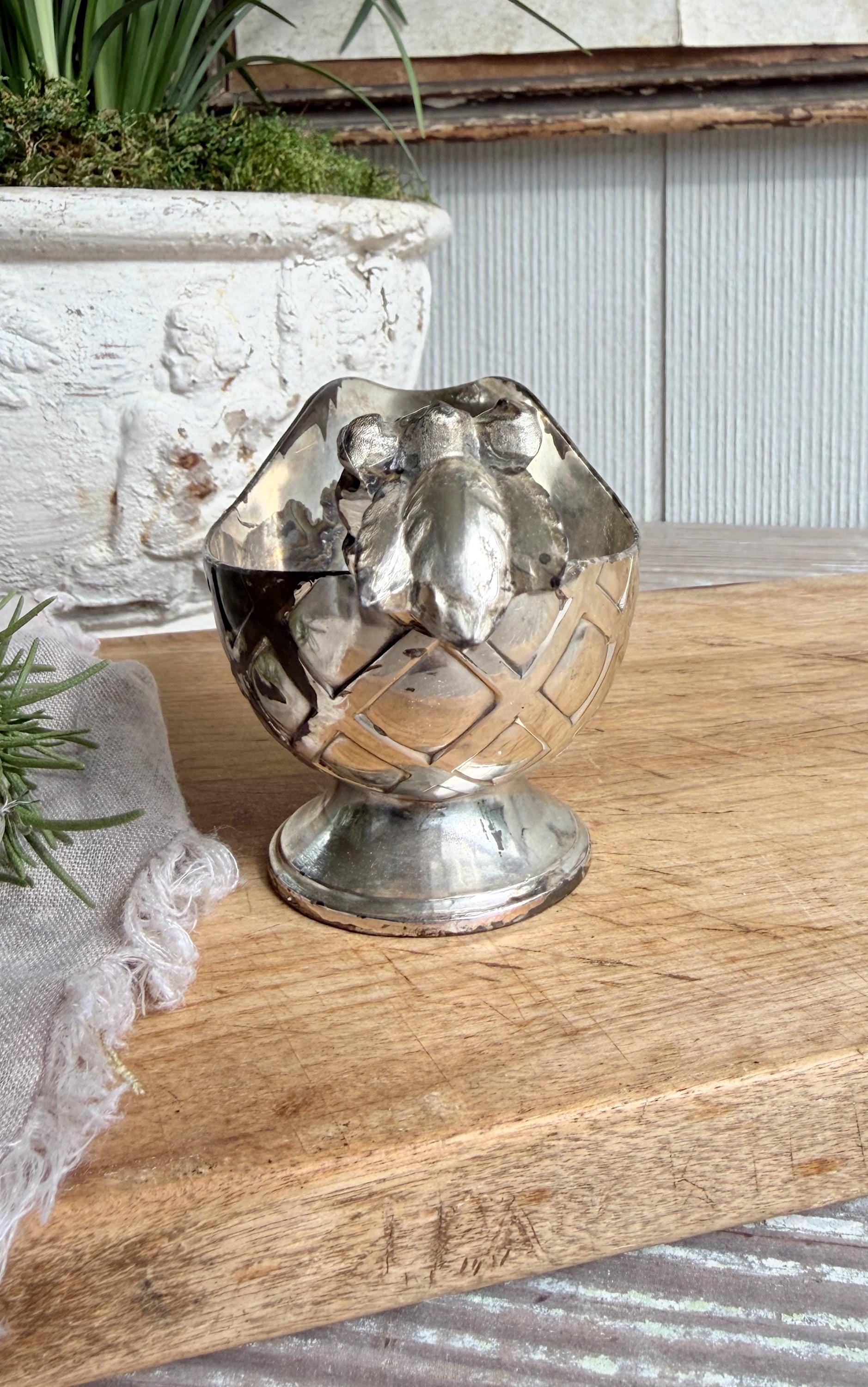Vintage Silver Plate Creamer Pitcher – Grape Handle Sauce Server, Farmhouse Table Decor
