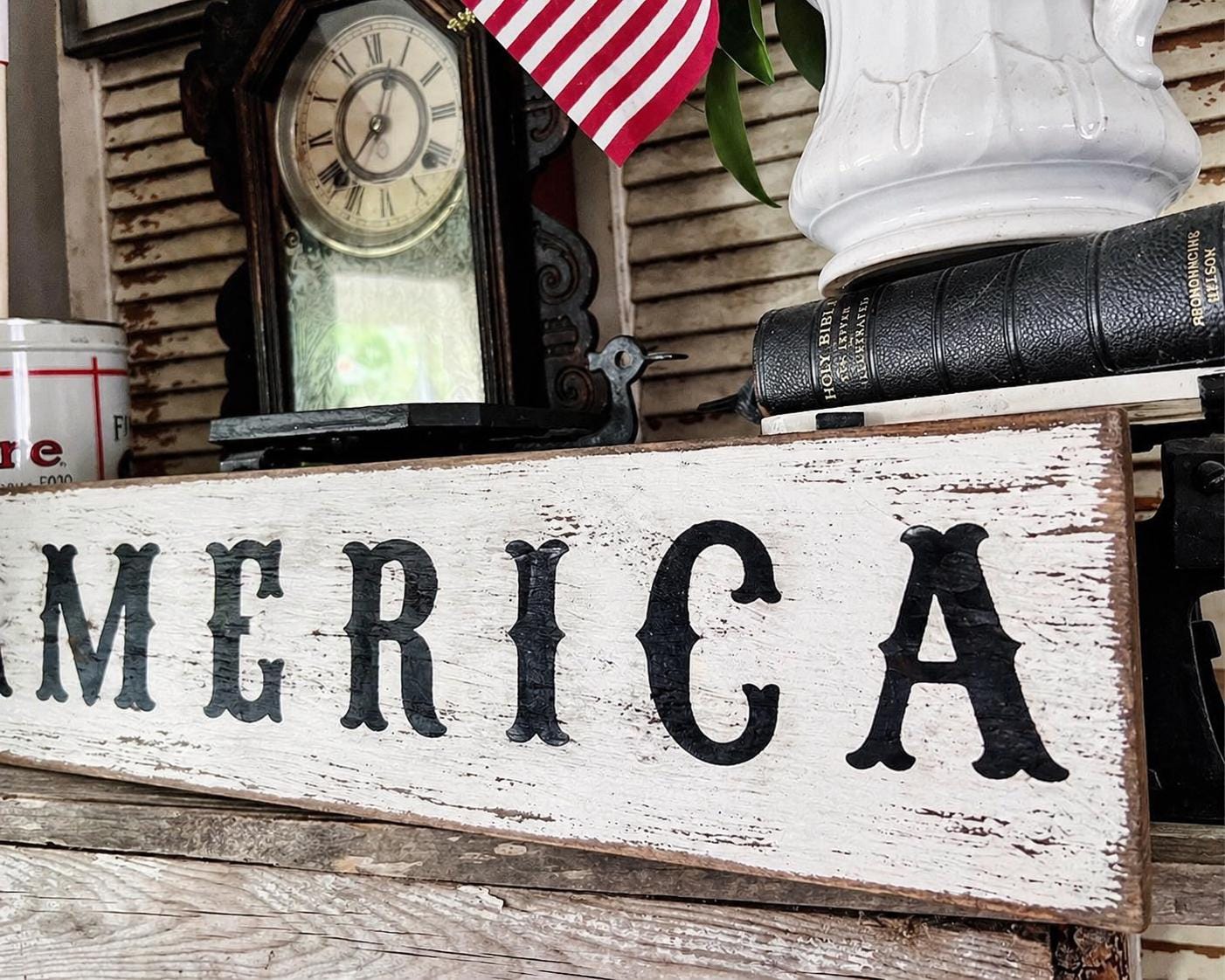 FIREWORKS Wood Sign – Reclaimed Barn Wood, Rustic Farmhouse Americana Decor