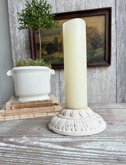 Light Fixture Part, Antique Cast Iron, Chippy White Architectural Salvage, Farmhouse Lighting Piece