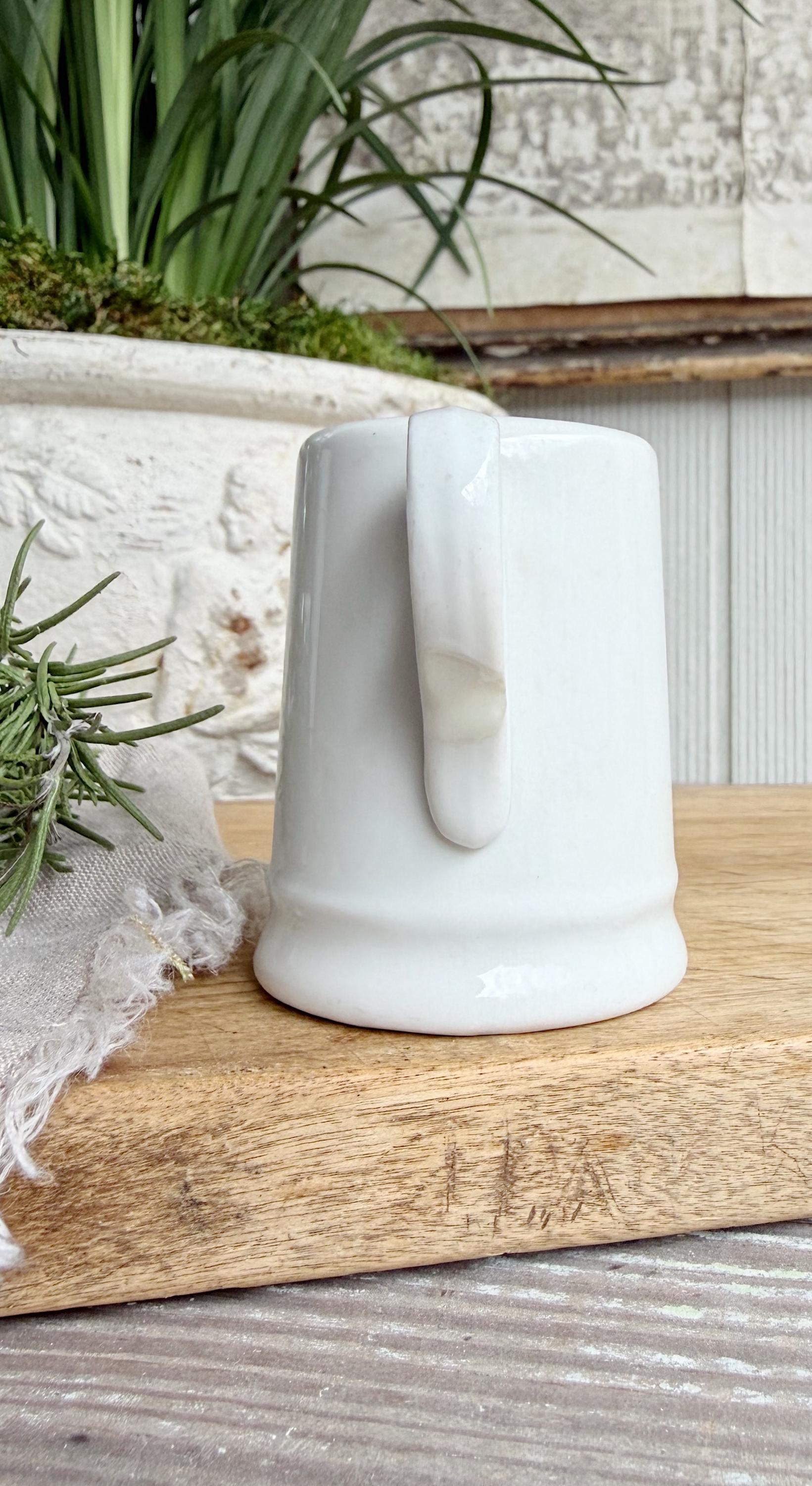 Chunky Ironstone Creamer McNicol, White Antique Pitcher, Small Milk Jug, Farmhouse Kitchen Decor
