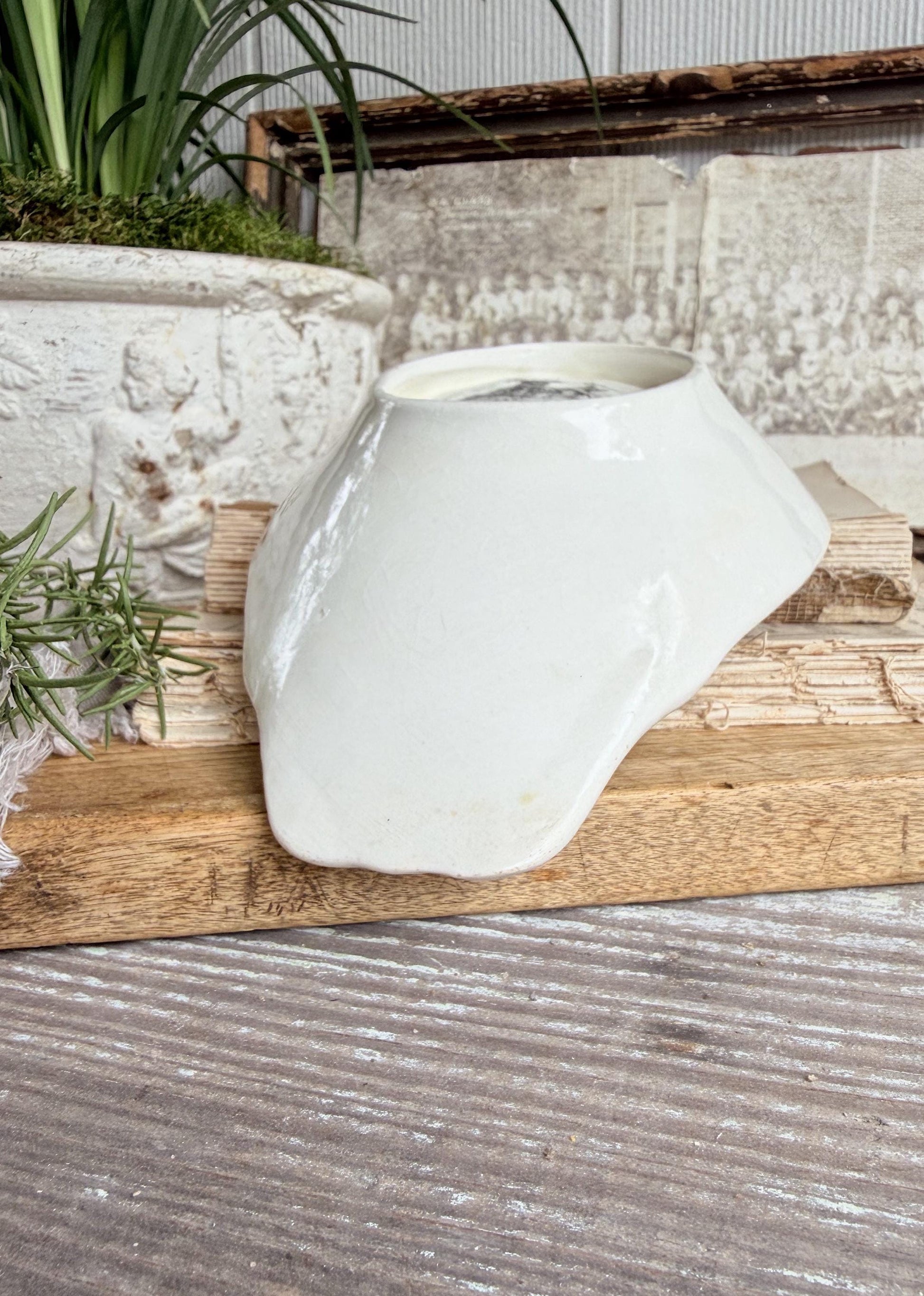 Antique Ironstone Relish Dish, Wm Adams & Sons England, White English Ironstone Serving Dish
