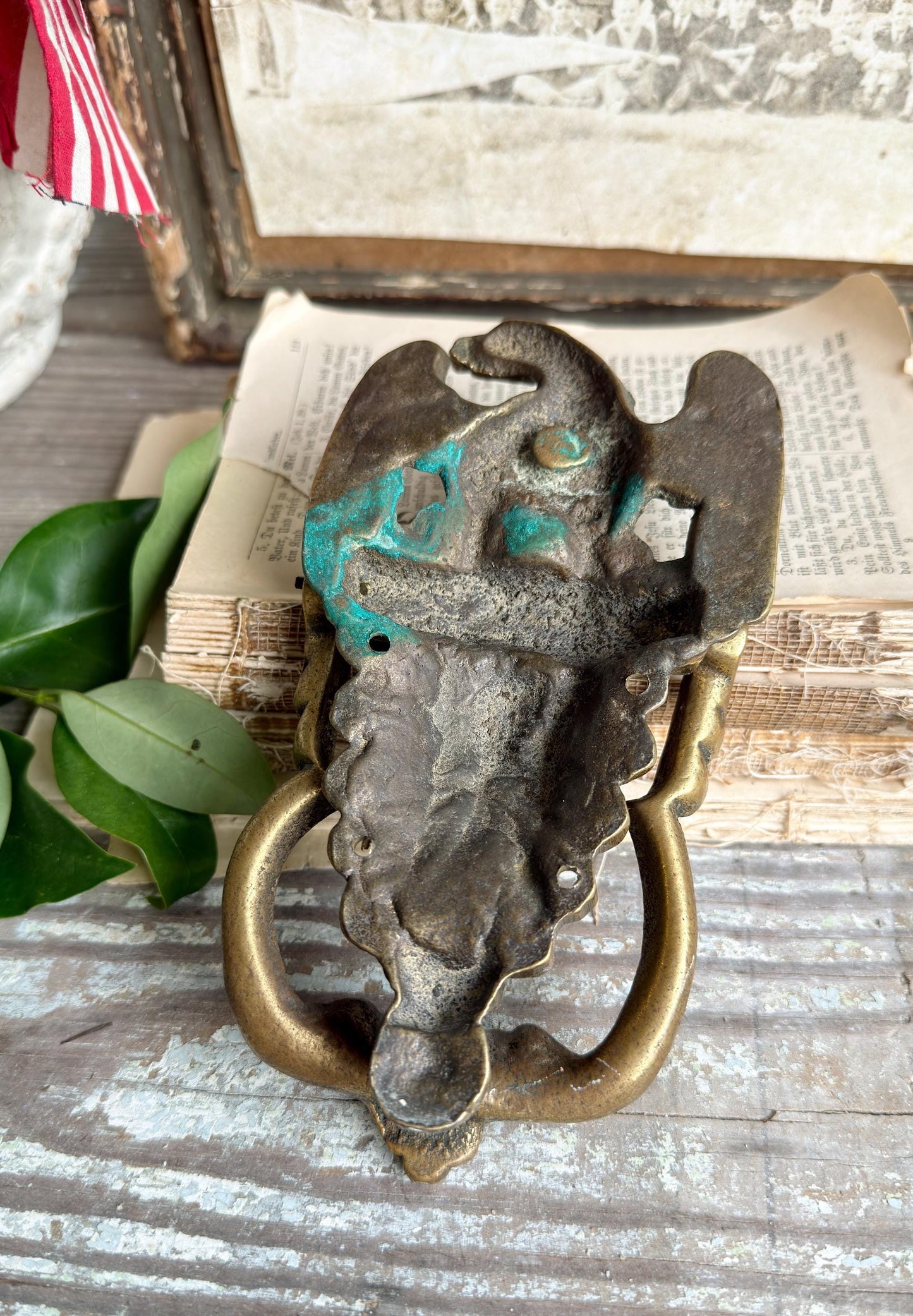 Antique Brass Eagle Door Knocker Federal Americana Vintage Hardware