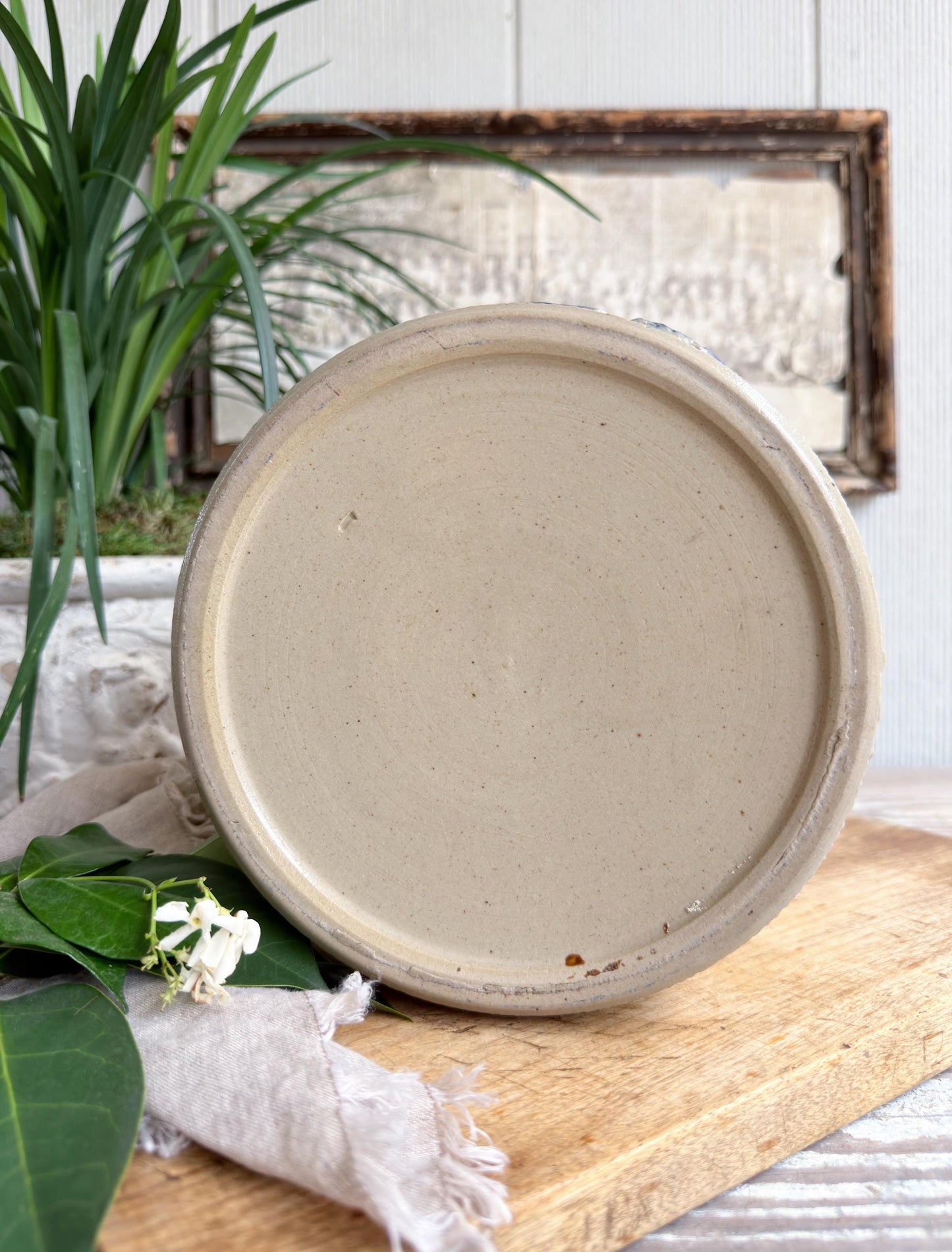 Antique Salt Glaze Butter Crock White’s Utica NY Cobalt Blue Stoneware Jar