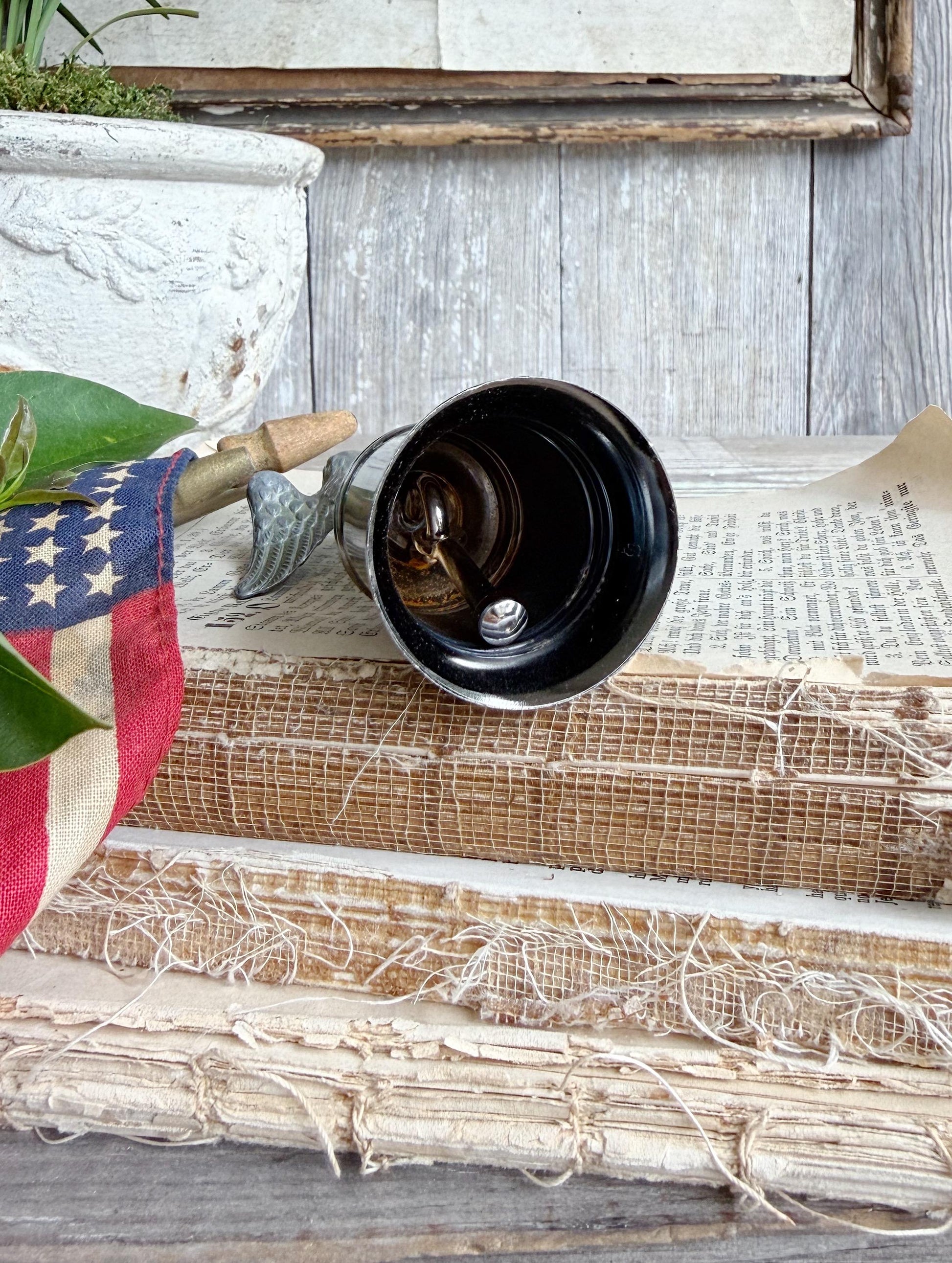 Vintage Eagle Bell Americana Decor Silver Let Freedom Ring Patriotic