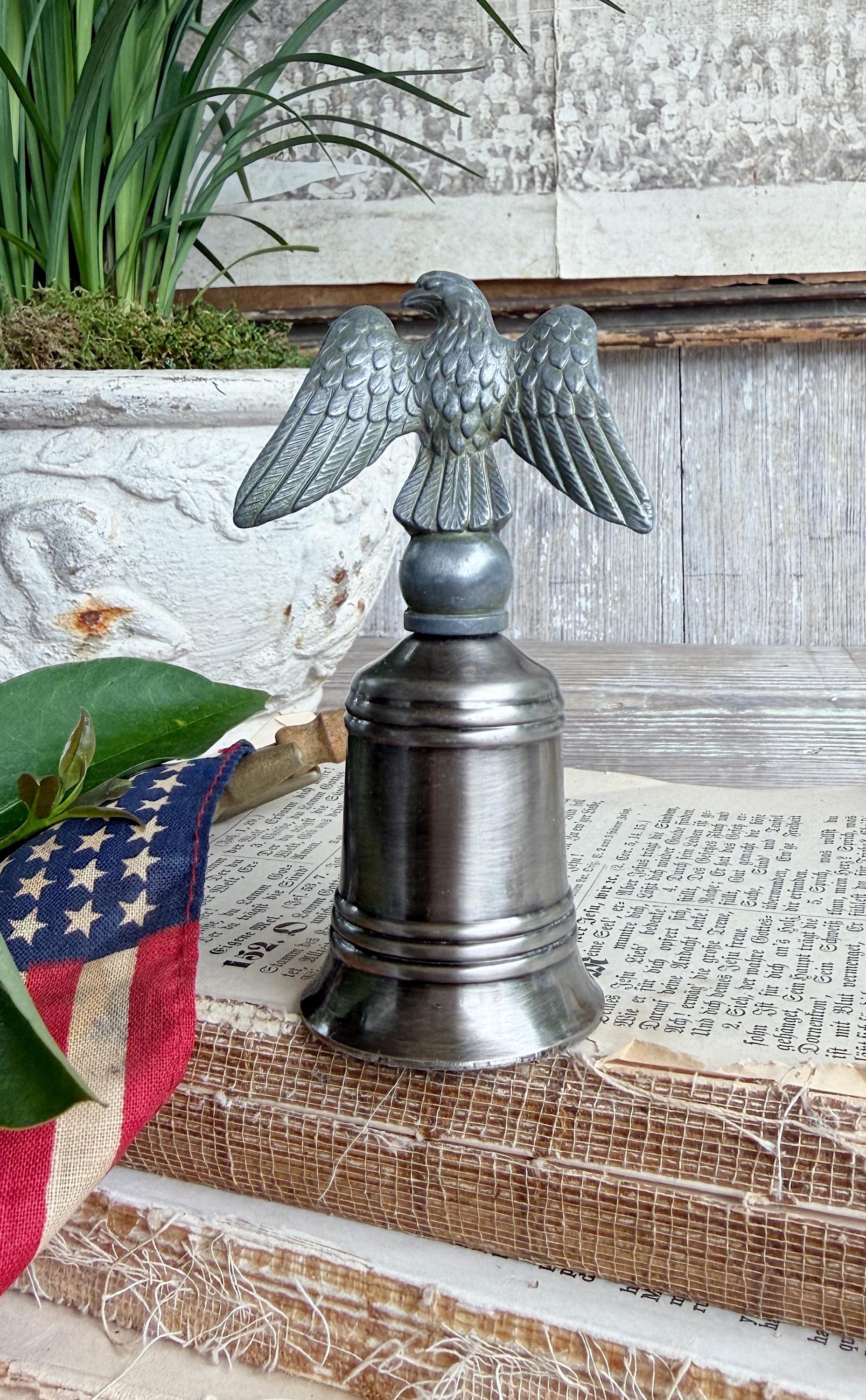 Vintage Eagle Bell Americana Decor Silver Let Freedom Ring Patriotic