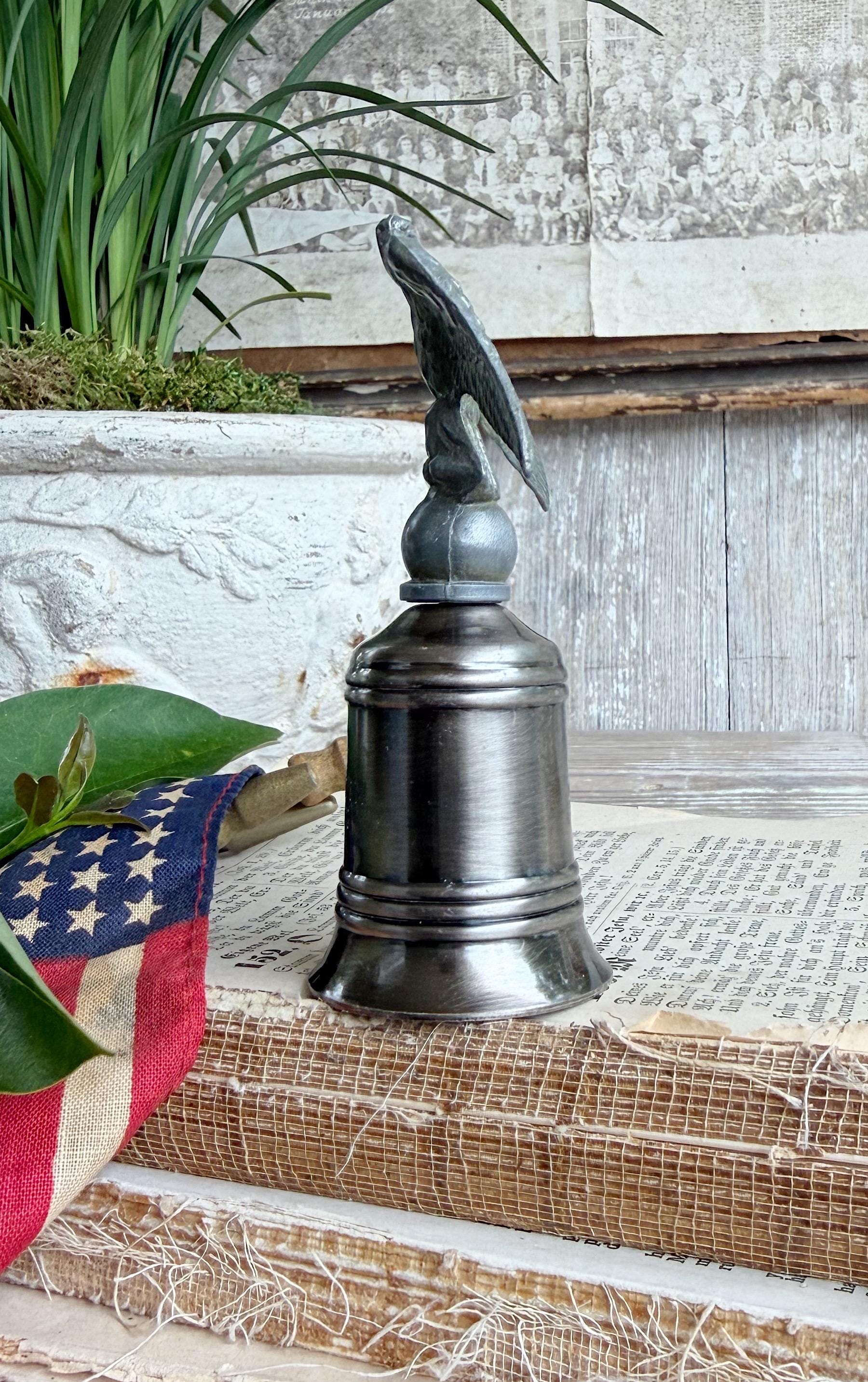 Vintage Eagle Bell Americana Decor Silver Let Freedom Ring Patriotic