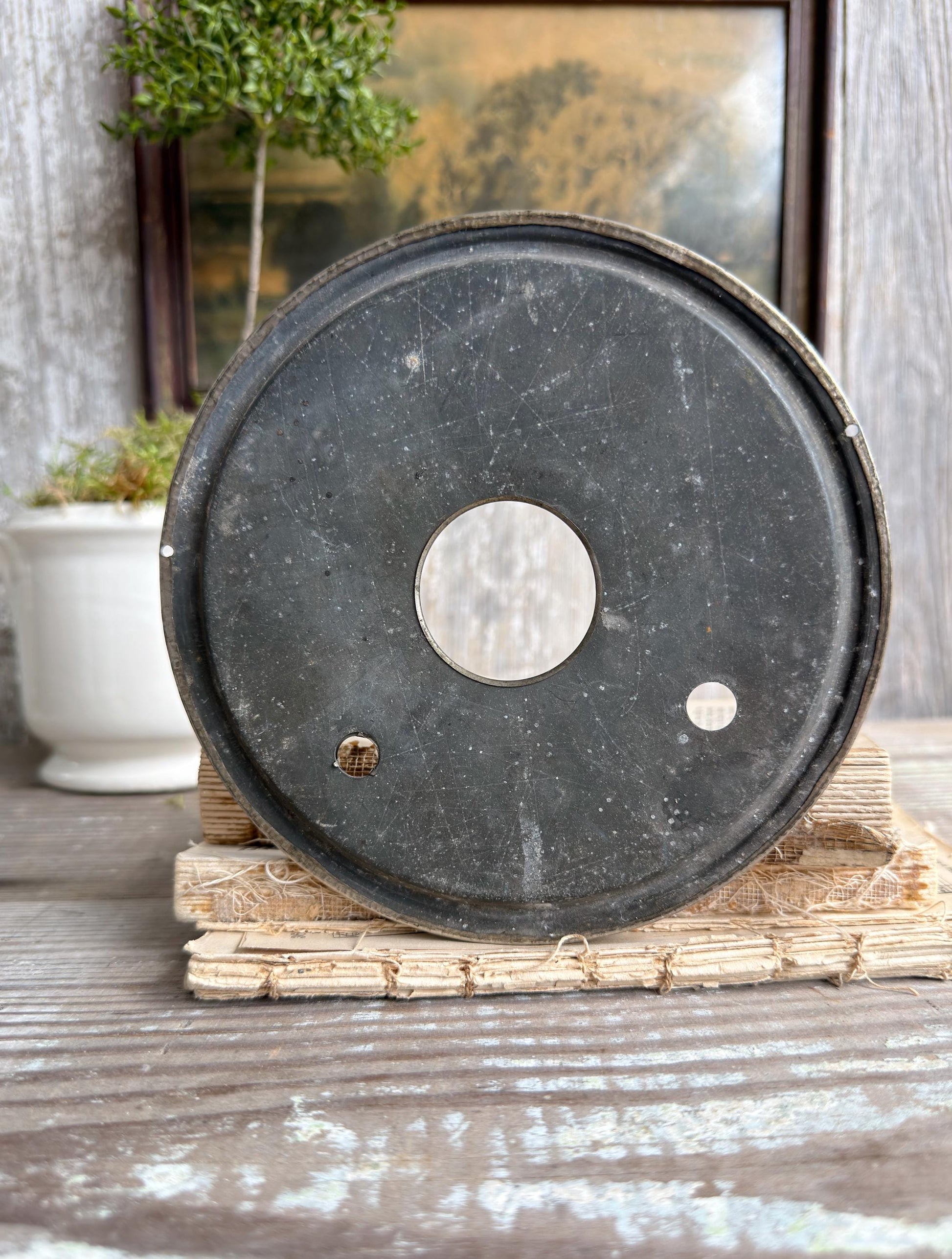 Antique Clock Dial Face Brass Industrial Salvage Parts Farmhouse Decor