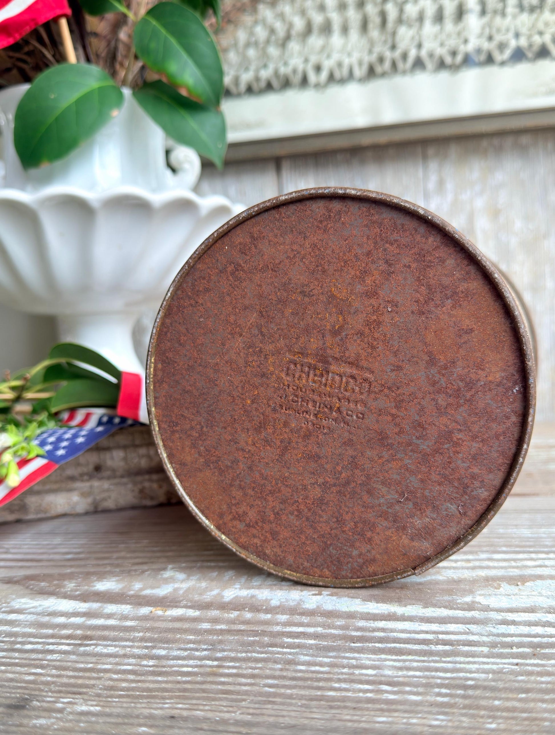 Vintage Hershey’s Cocoa Tin – Rustic Chocolate Canister, Americana Farmhouse Kitchen Decor