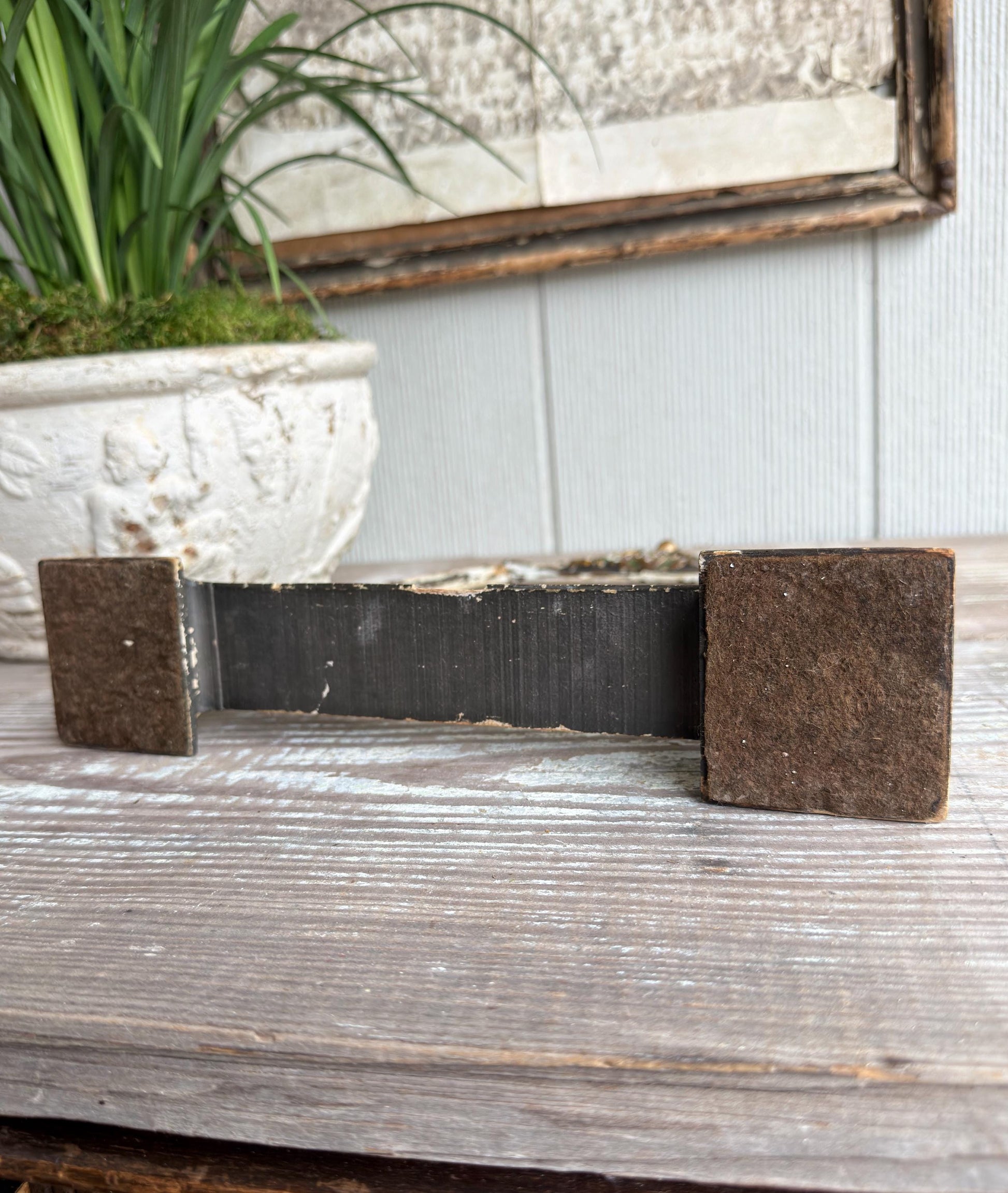 Antique Ornate Wood Frame Stand – Adjustable Swivel Display, Chippy Painted Architectural Frame, Vintage Decor