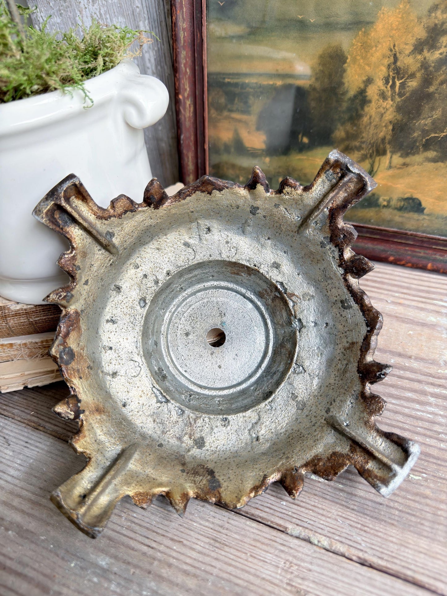 Antique Brass Lamp Base – Ornate Candle Pedestal Stand, Vintage Metal Lamp Part, Farmhouse Decor