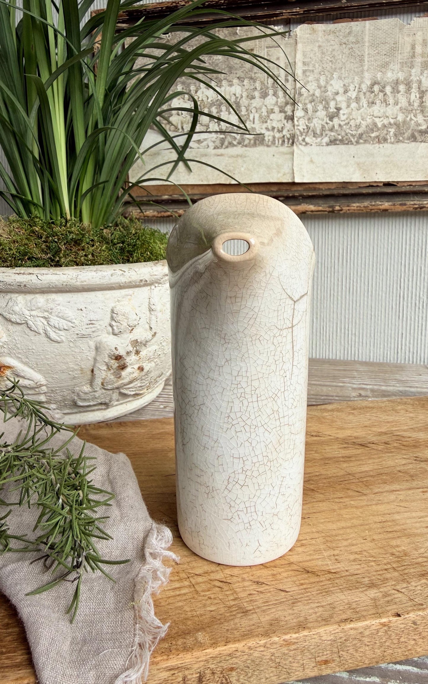 Ironstone Pitcher Schmid, Vintage Milk Creamer Jug, Farmhouse Kitchen Decor,